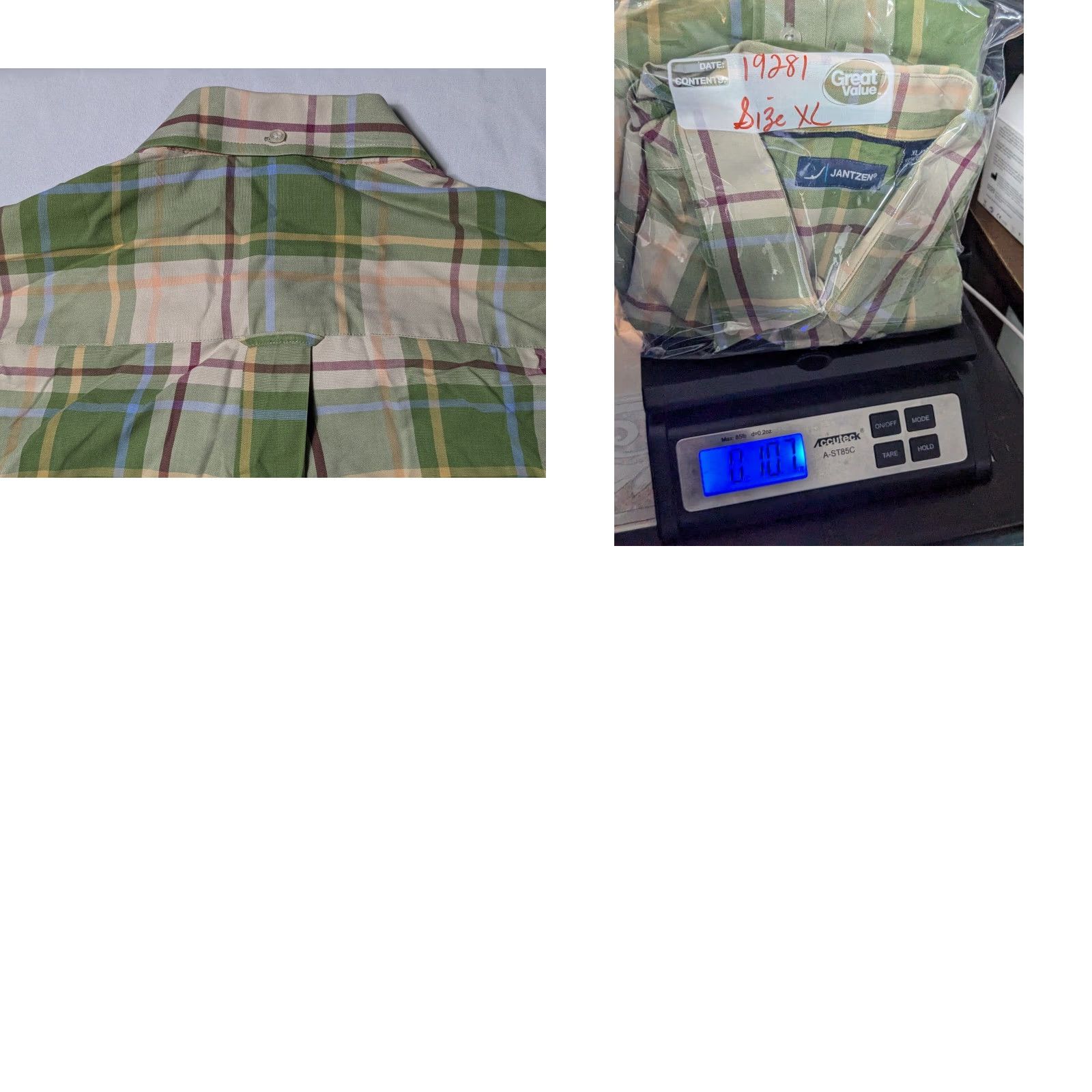 Jantzen JANTZEN Men XL Green Plaid Cotton Long Sleeve Button-Up Shirt Size US XL / EU 56 / 4 - 10 Thumbnail