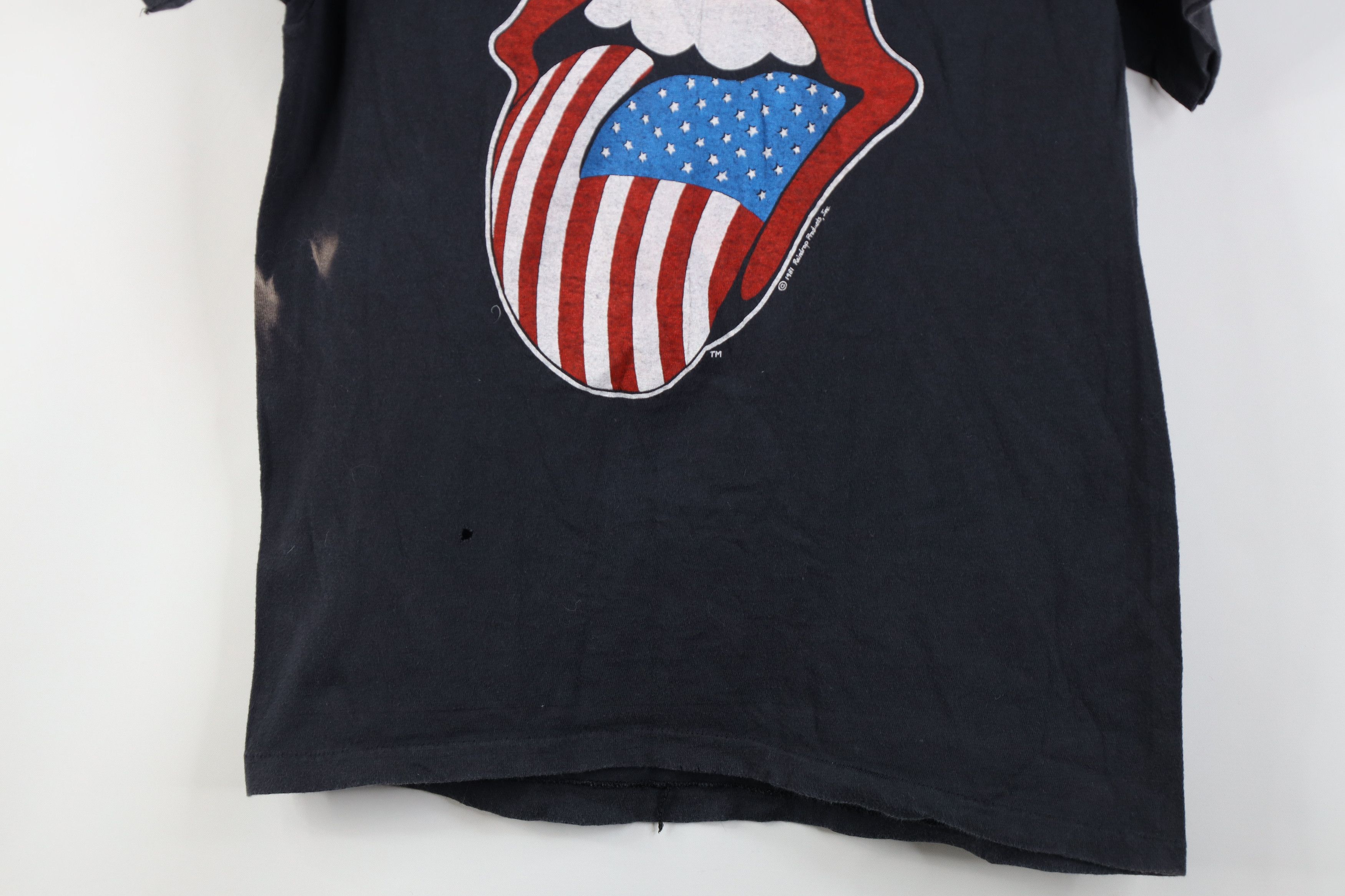 Vintage Vintage 80s American Tour The Rolling Stones Band T-Shirt Size US M / EU 48-50 / 2 - 3 Thumbnail