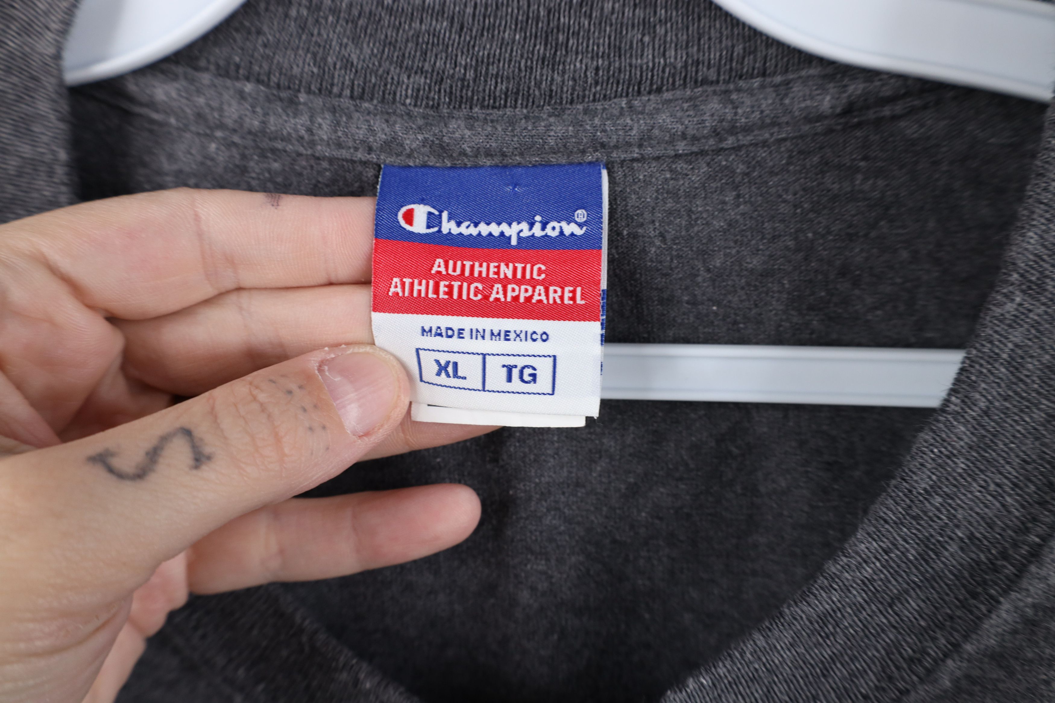 Champion Vintage 90s Champion Spell Short Sleeve T-Shirt Heather Gray Size US XL / EU 56 / 4 - 7 Thumbnail