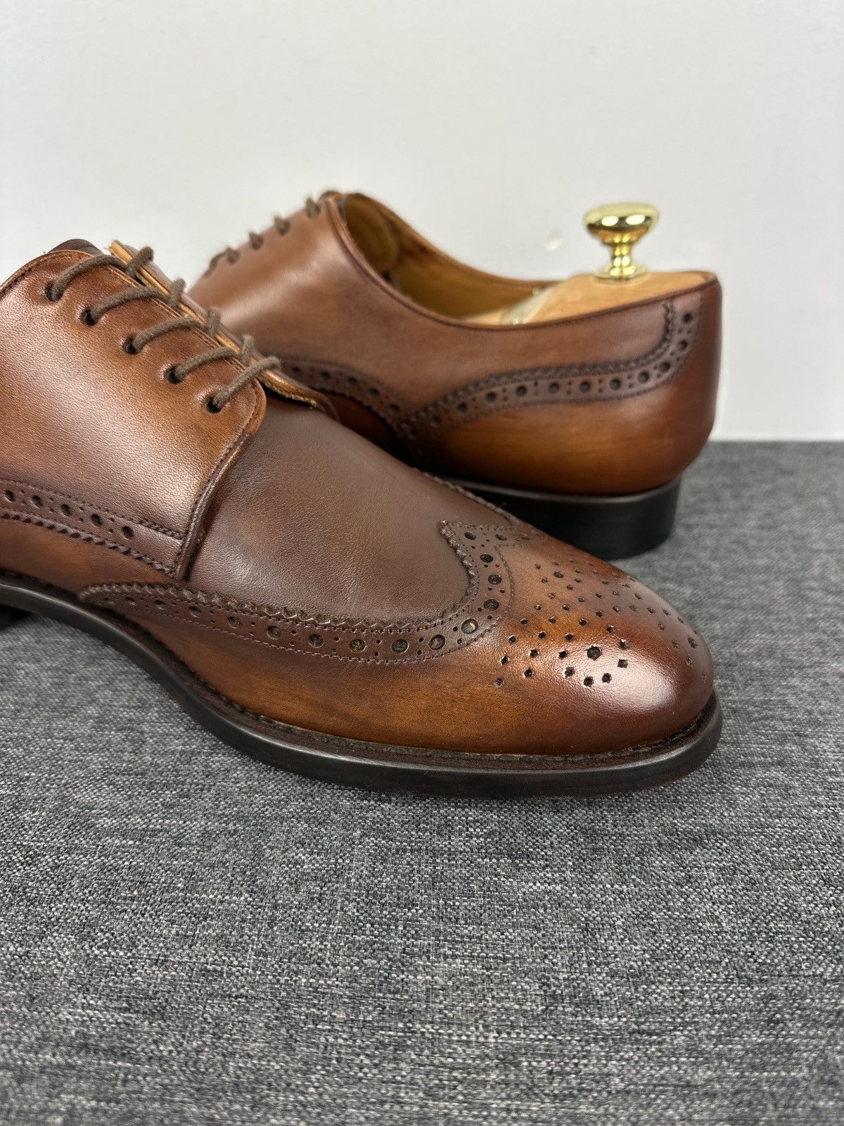 Other Jim Corbett Leather Wingtip Brogue Derby Dress Shoes Brown Size US 10 / EU 43 - 12 Thumbnail