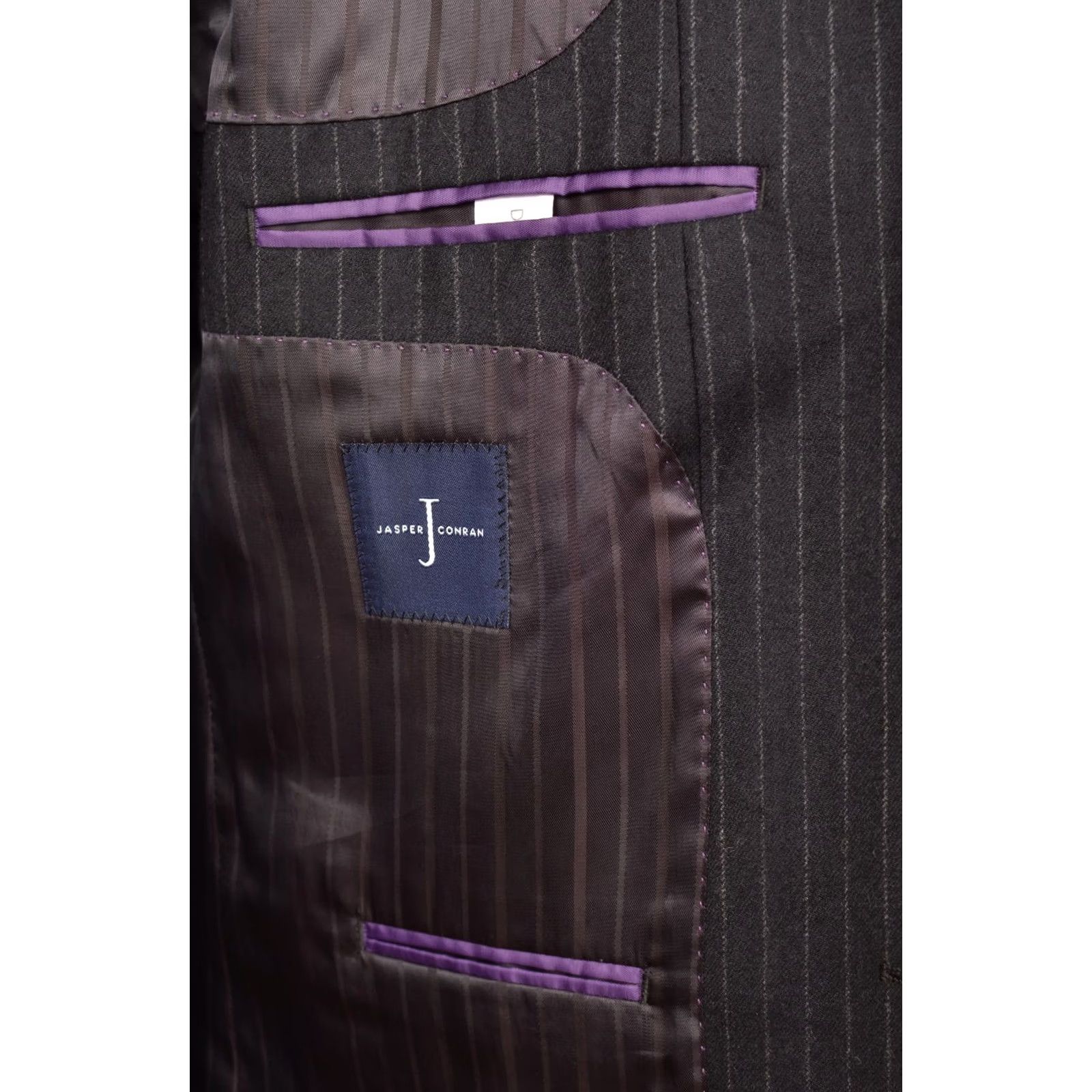 Jasper Conran DDP Jasper Conran Black Wool Striped Blazer 44S Men Blazer Mens Size 44 Black Wool Striped Blazer 90s Event Jewelry? Size 44R - 5 Thumbnail