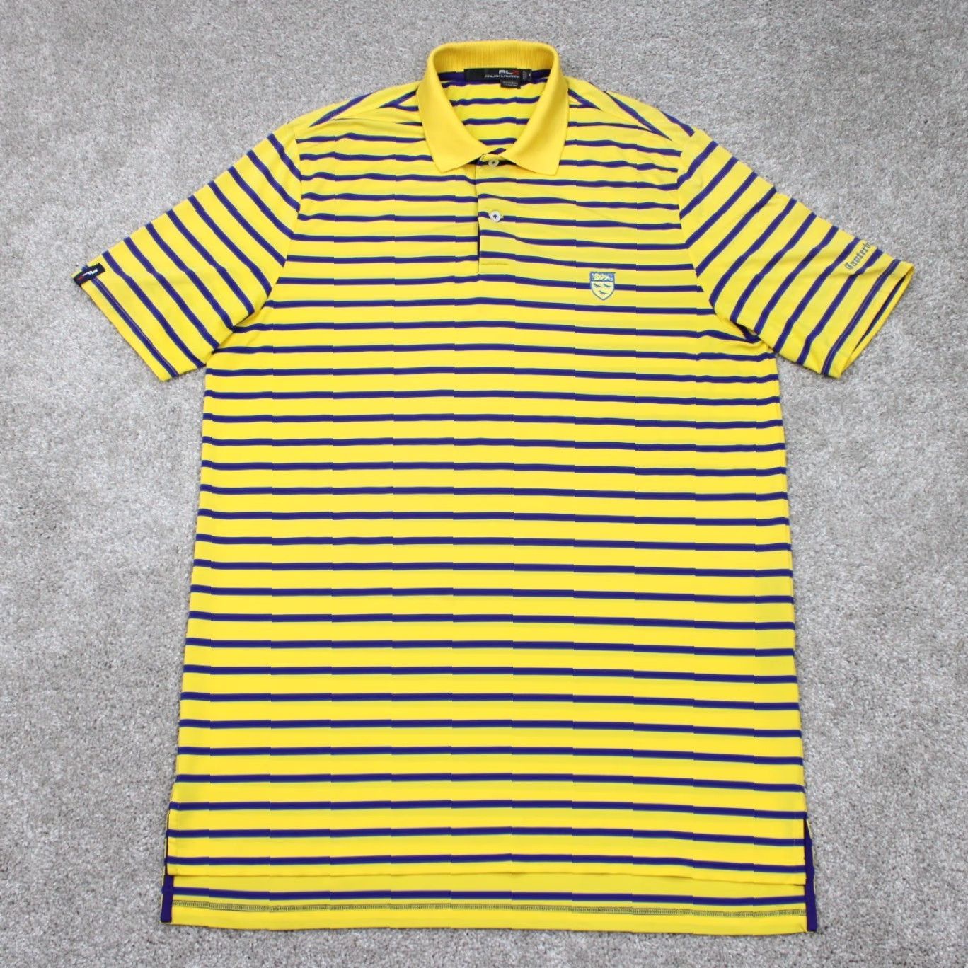 RLX Ralph Lauren RLX Ralph Lauren Polo Shirt Mens Medium Yellow/Blue Split Hem Polyester Stretch Polo Shirt Mens Medium Yellow/Blue Size US M / EU 48-50 / 2 - 2 Thumbnail