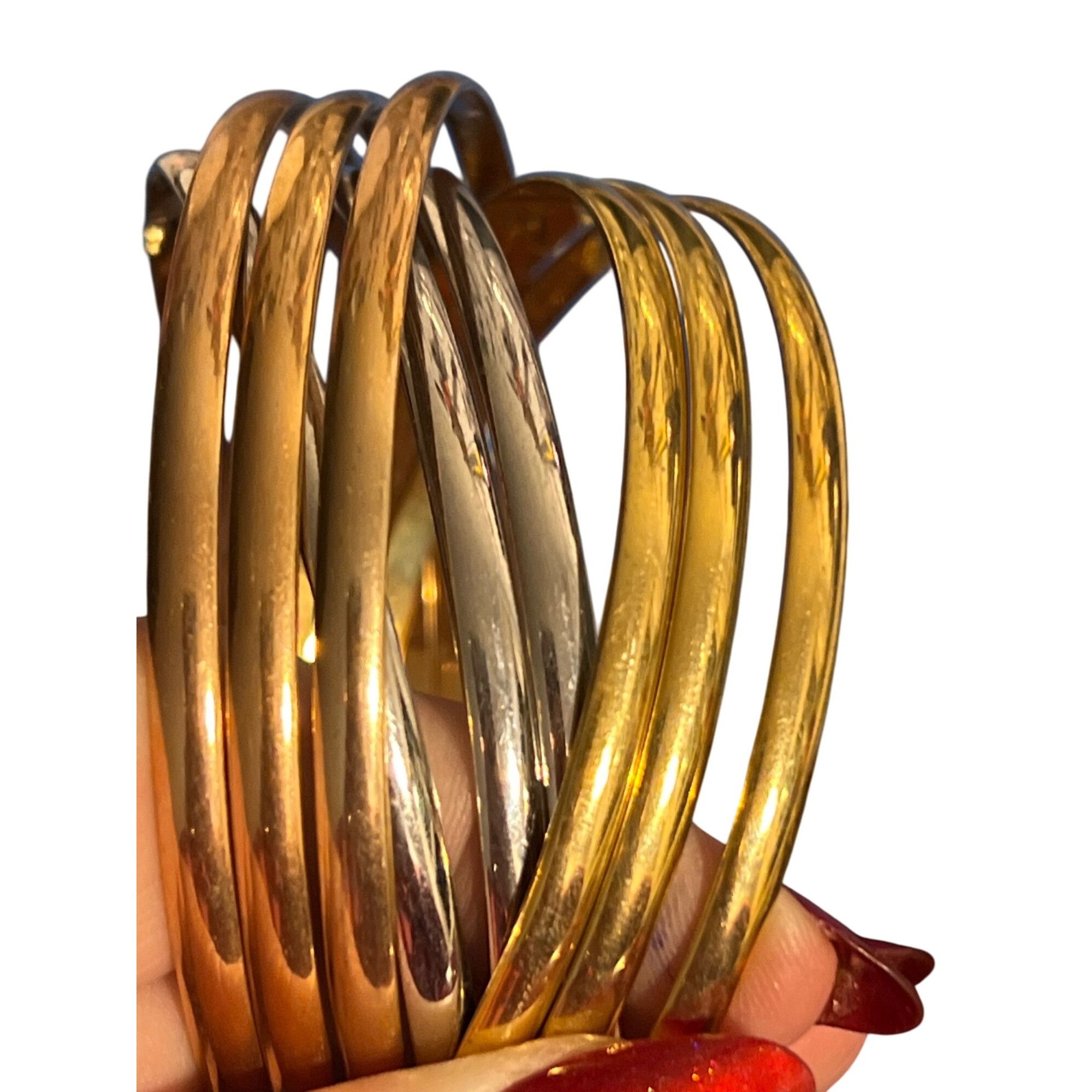 Other Metallic Multi Tone Cluster Bangle Bracelets Gold Silver Ros Size ONE SIZE - 3 Thumbnail