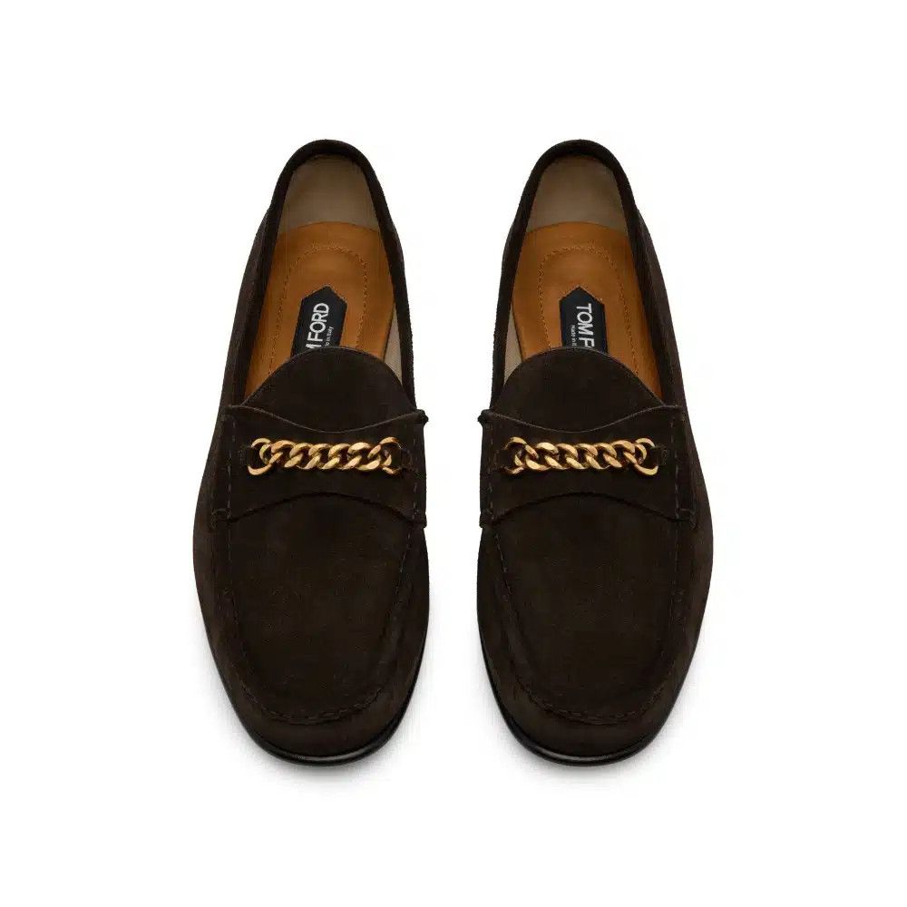 Tom Ford o1loc1c0625 J1432 Size: 7 TF / Suede Chain Loafers Brown Size US 7 / EU 40 - 2 Thumbnail