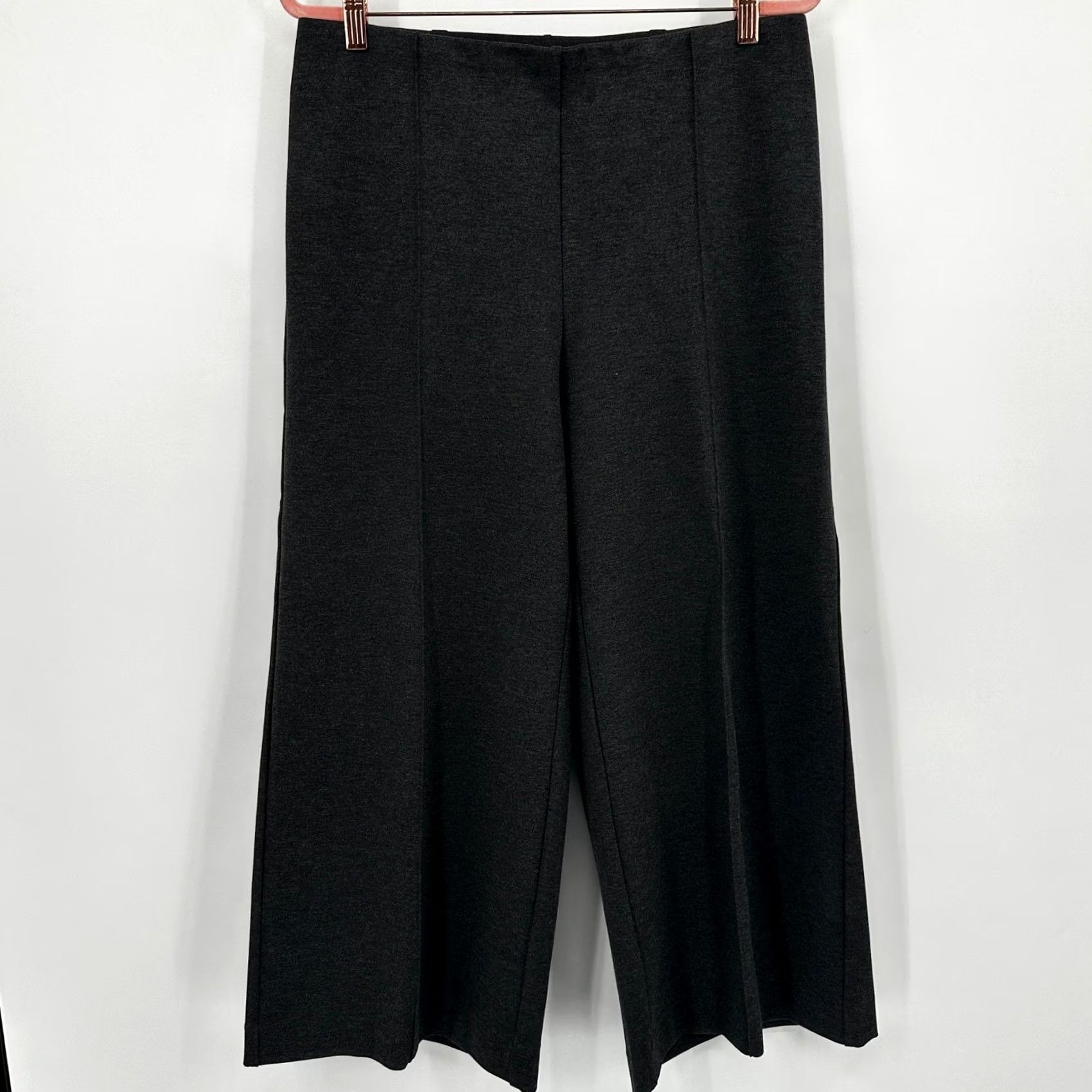 Vintage Chico's Charcoal Gray Wide Leg Pull On Seamed Pants Size 12 Regular Trouser Size 34" / US 12 / IT 48 - 5 Thumbnail