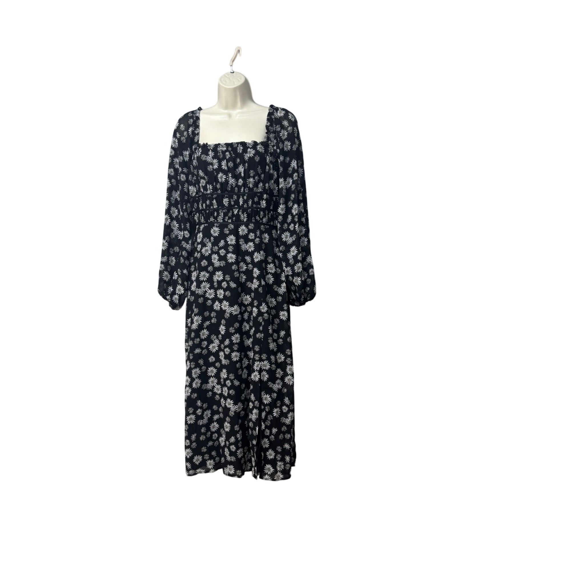Other LEYDEN Daisy Print Smocked Midi Dress, Black Daisy, Size M Size M / US 6-8 / IT 42-44 - 13 Thumbnail