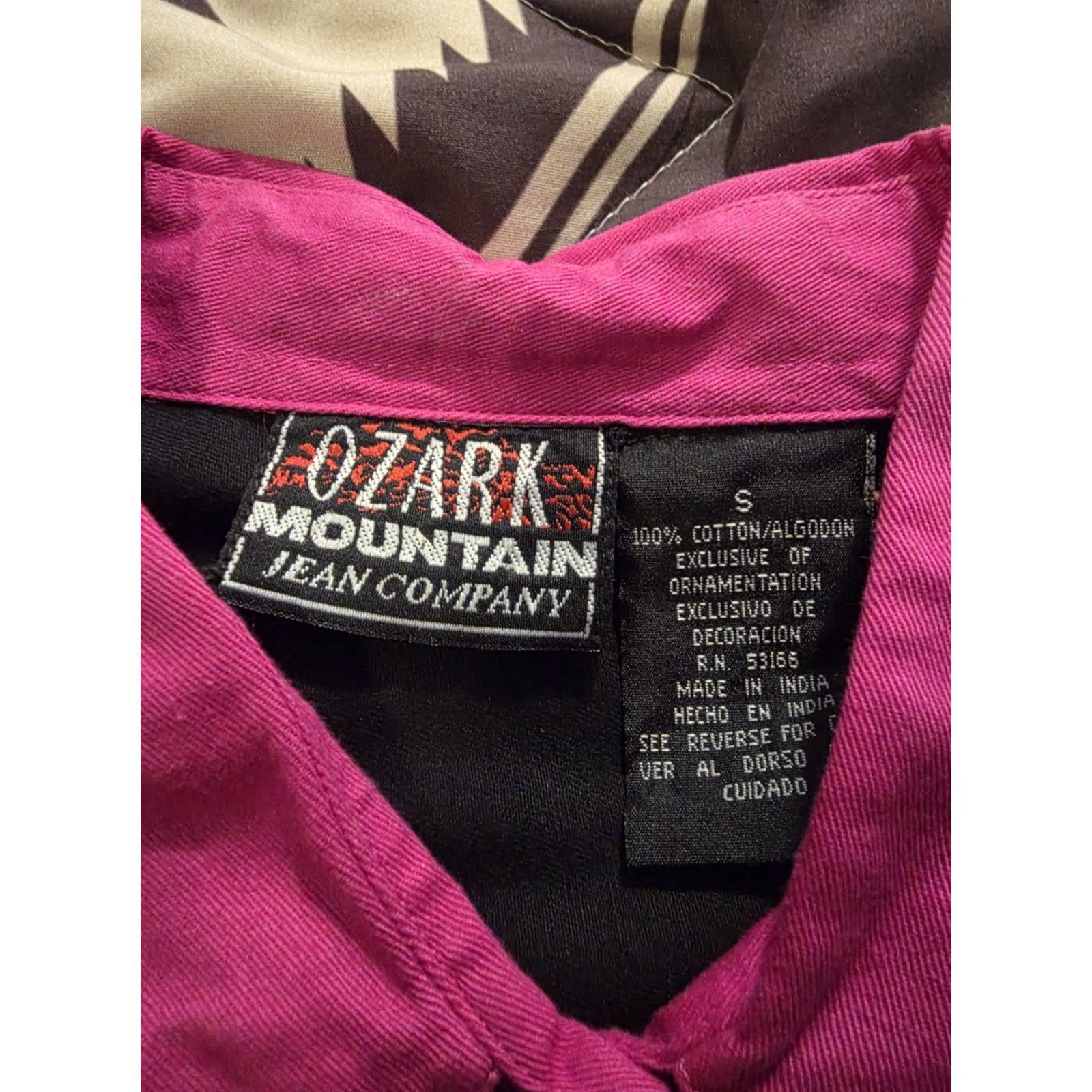 CO VINTAGE Ozark Mountain Jean Co Women's Western Rodeo Button Up Aztec Pink Small Size 28" / US 6 / IT 42 - 7 Thumbnail