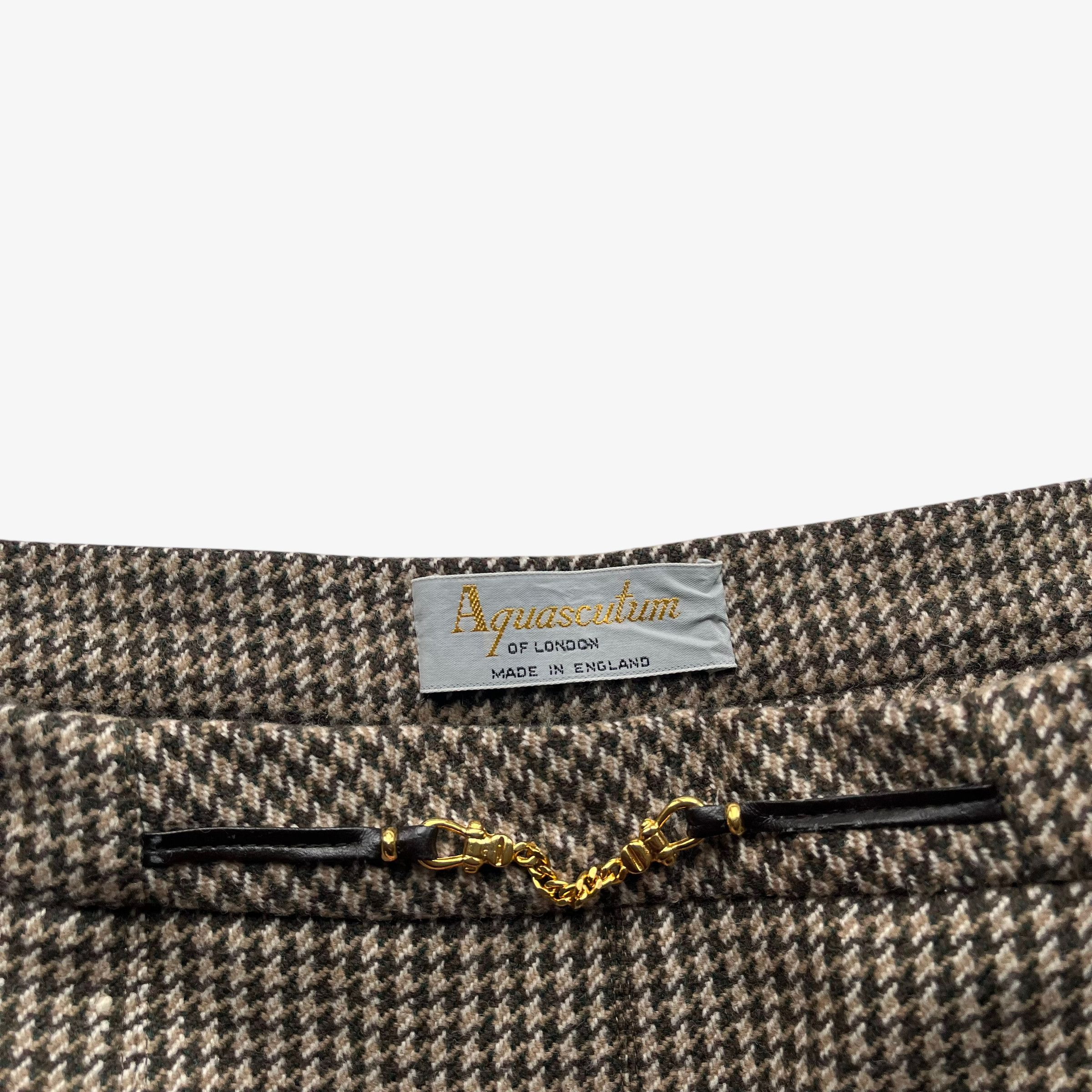 Aquascutum Vintage 80s Women's Aquascutum Houndstooth Check Wool Suit Size L / US 10 / IT 46 - 7 Thumbnail