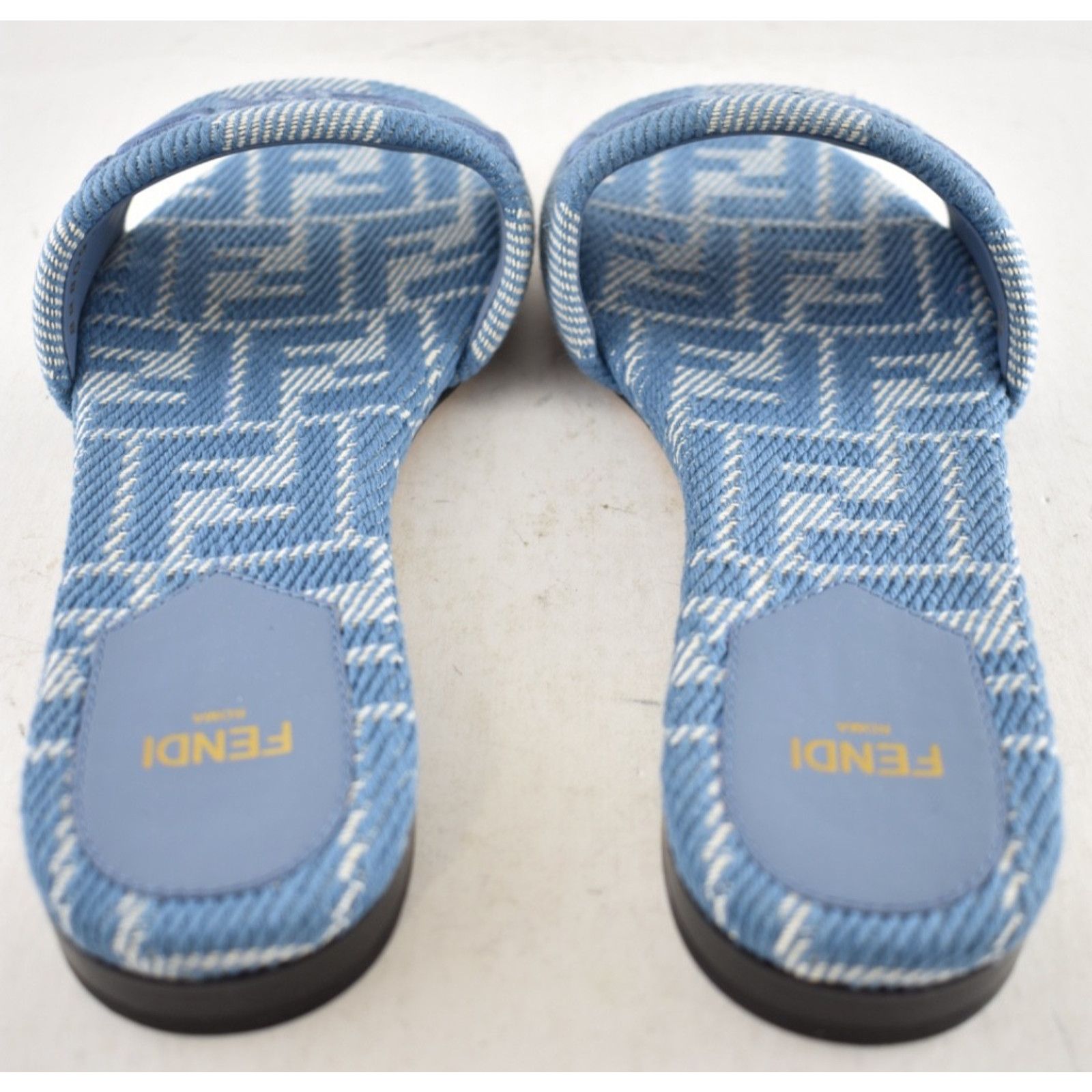 Fendi Fendi Sunshine Blue Denim FF Monogram Mule Slide Sandal 36.5 Size US 6.5 / IT 36.5 - 16 Thumbnail