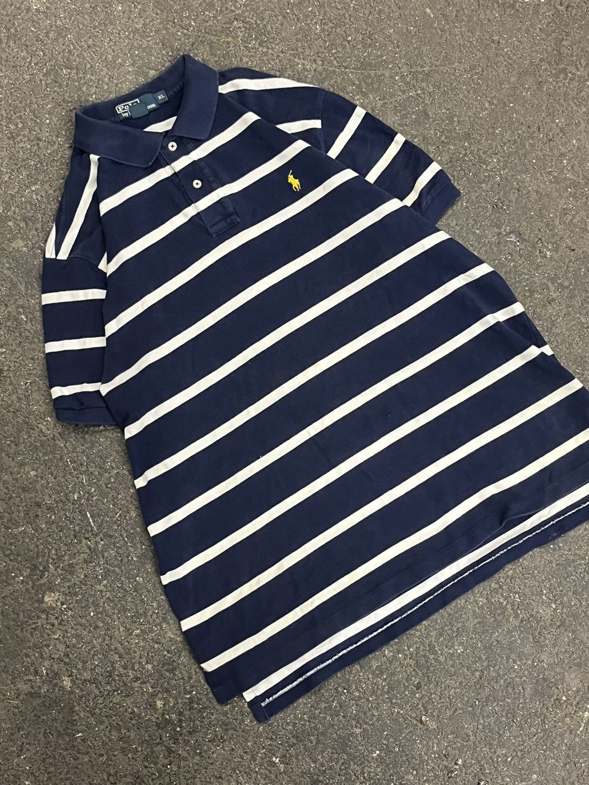 Polo Ralph Lauren × Vintage Polo Ralph Lauren vintage stripped polo shirt hype preppy Size US XL / EU 56 / 4 - 1 Thumbnail