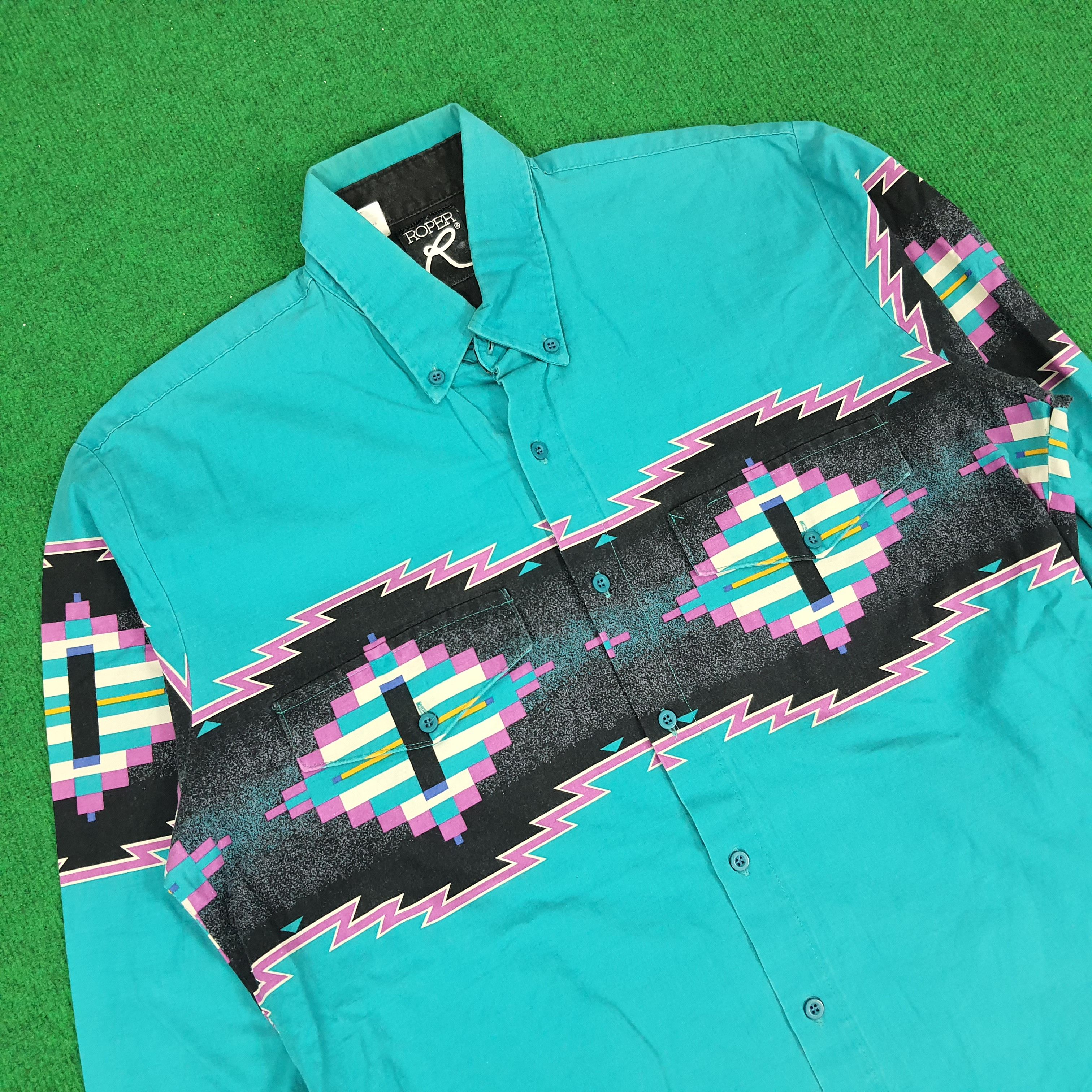 Designer × Roper Vintage ROPER Preppy Design 90s Fashion Style Button Shirt Size US M / EU 48-50 / 2 - 2 Thumbnail