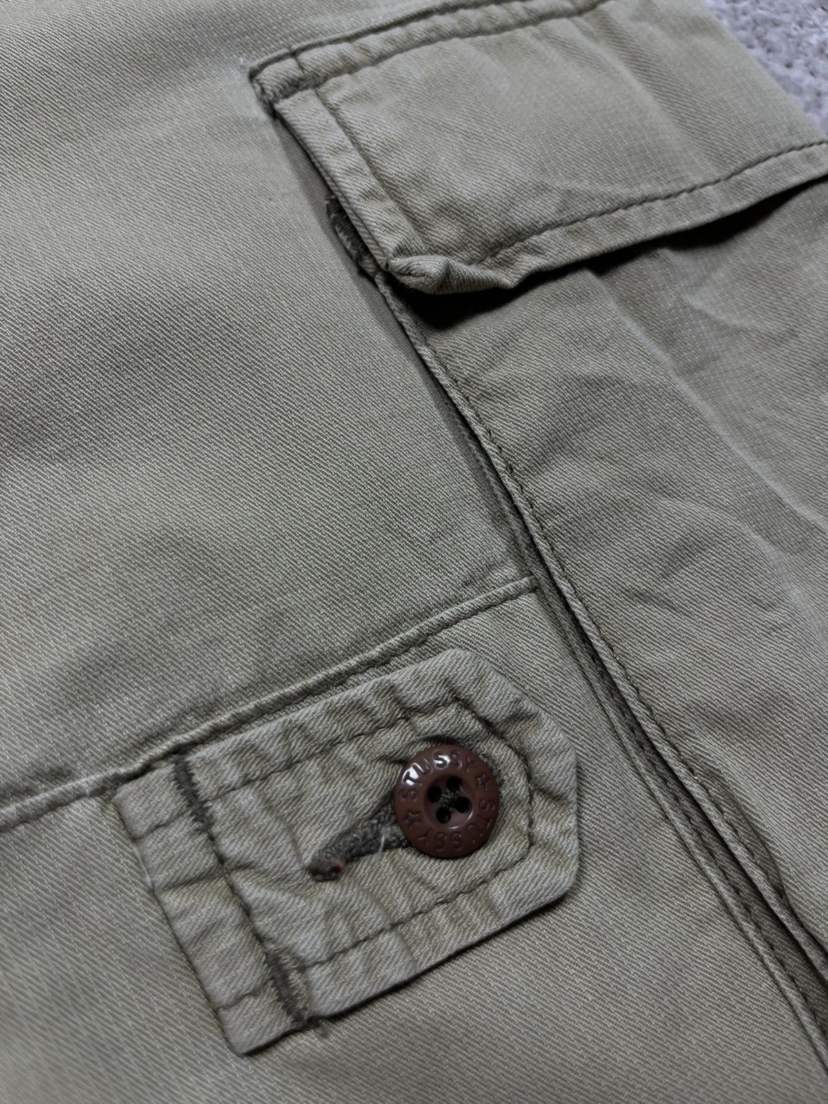 Stussy × Vintage Vintage Stussy Cargo Shorts 32 Olive Green Utility Skater Size US 32 / EU 48 - 5 Thumbnail