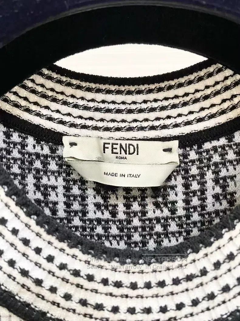 Fendi Fendi Double F Jacquard Knit Short Sleeve Dress Size XXS / US 00 / IT 34 - 3 Thumbnail