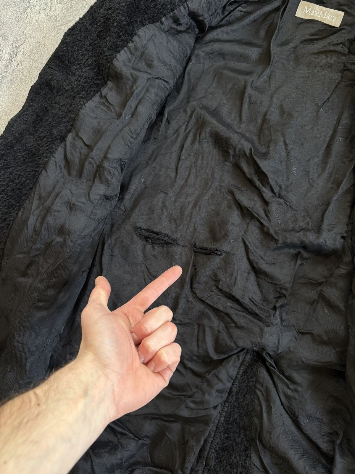 Max Mara × Weekend Max Mara Max Mara USA12/GB14 black alpaca/wool coat button up jacket Size XL / US 12-14 / IT 48-50 - 17 Thumbnail