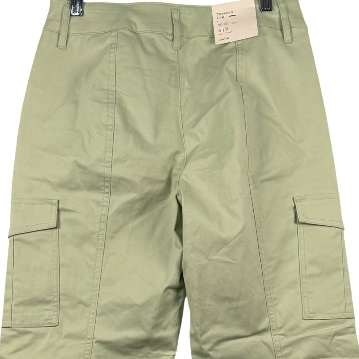 Vintage A New Day Pants Women 6 Sage Green Cargo High Rise Tapered Slim Utility Gorpcore Size 28" / US 6 / IT 42 - 4 Thumbnail