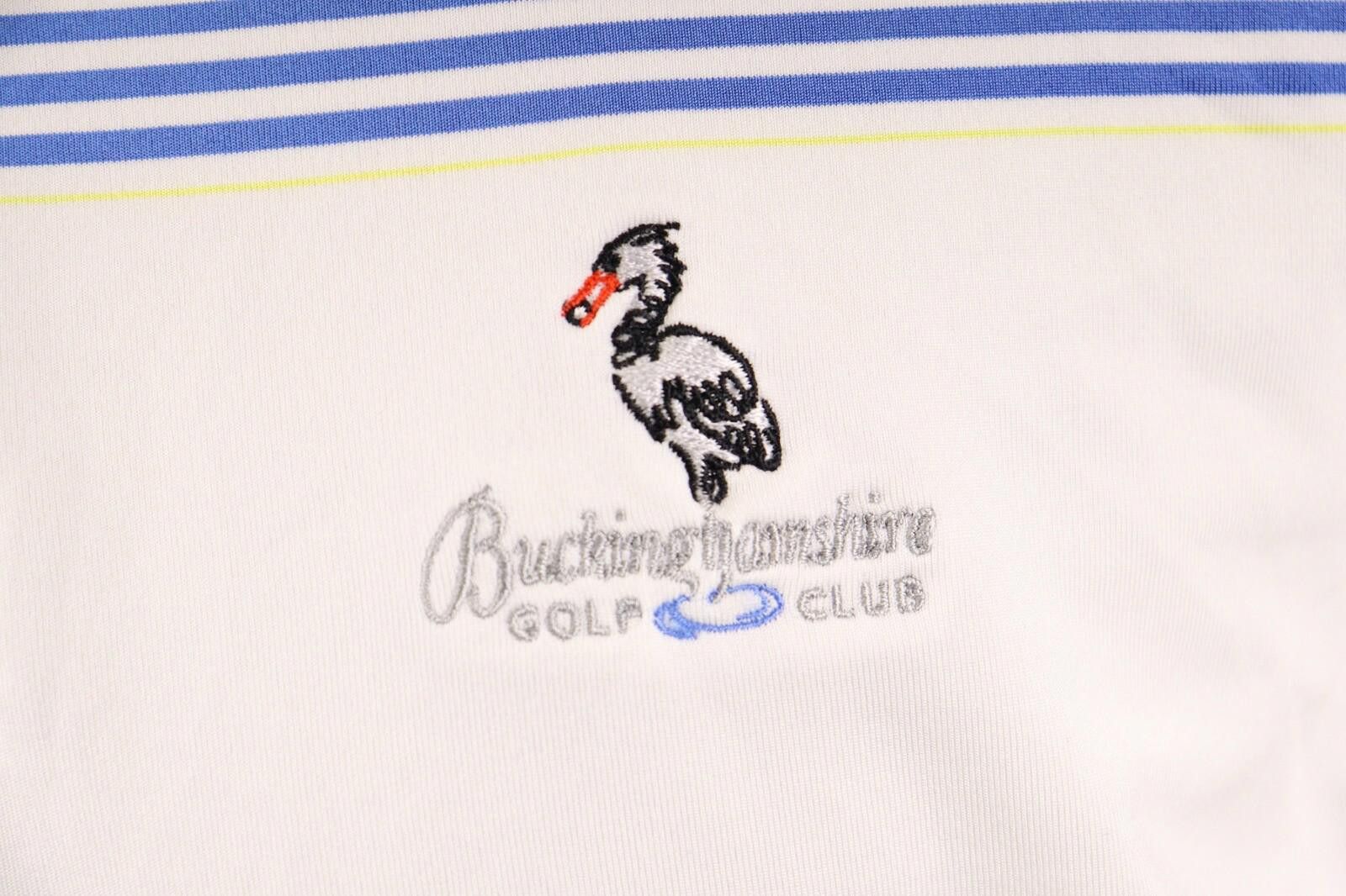 Footjoy Foot Joy White Stripe Summer Short Sleeve Polo Shirt Size M Size US M / EU 48-50 / 2 - 4 Thumbnail