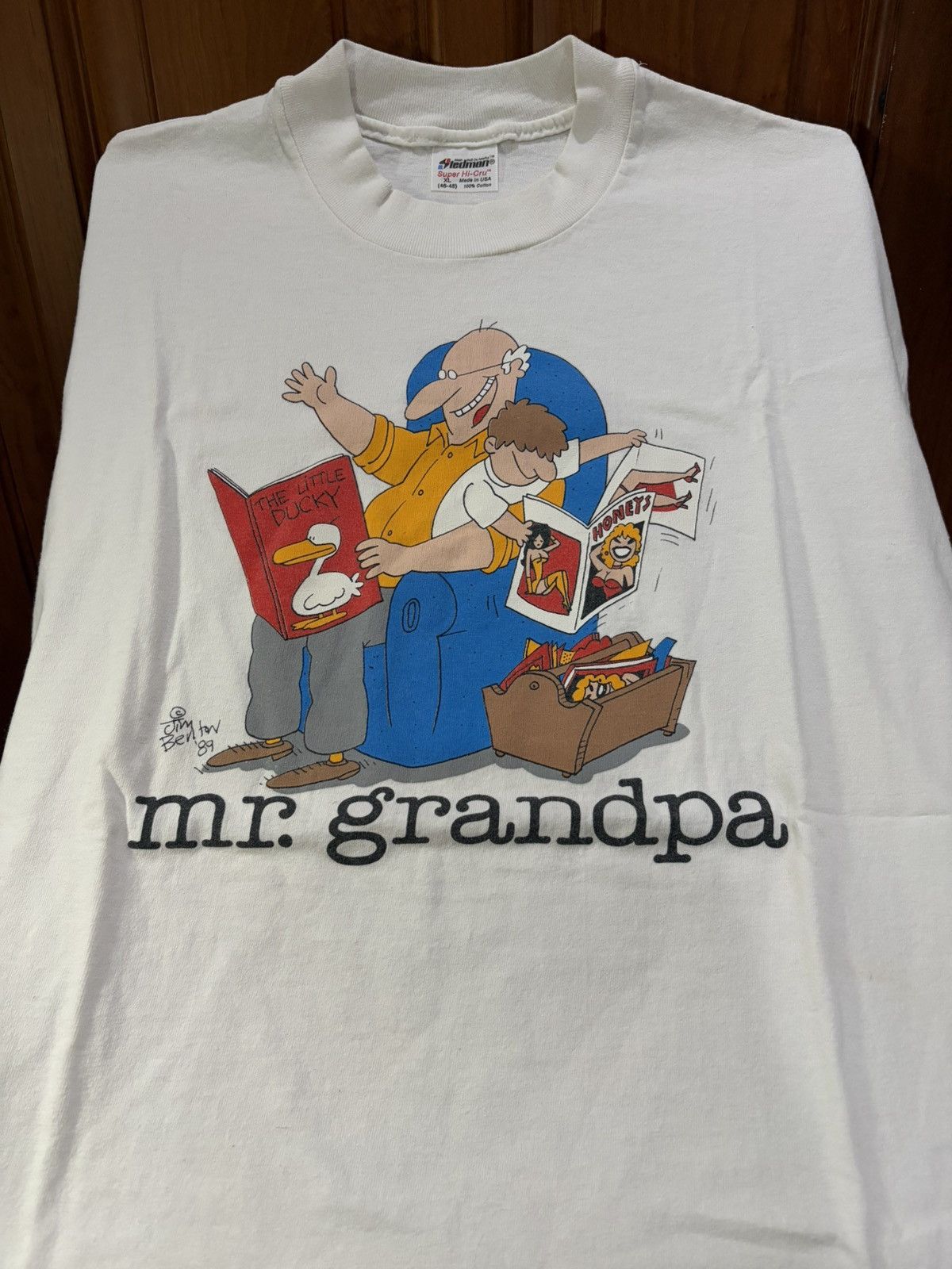 Vintage Vintage 1989 Mr. Grandpa Jim Benton Art Tee Size US XL / EU 56 / 4 - 1 Thumbnail