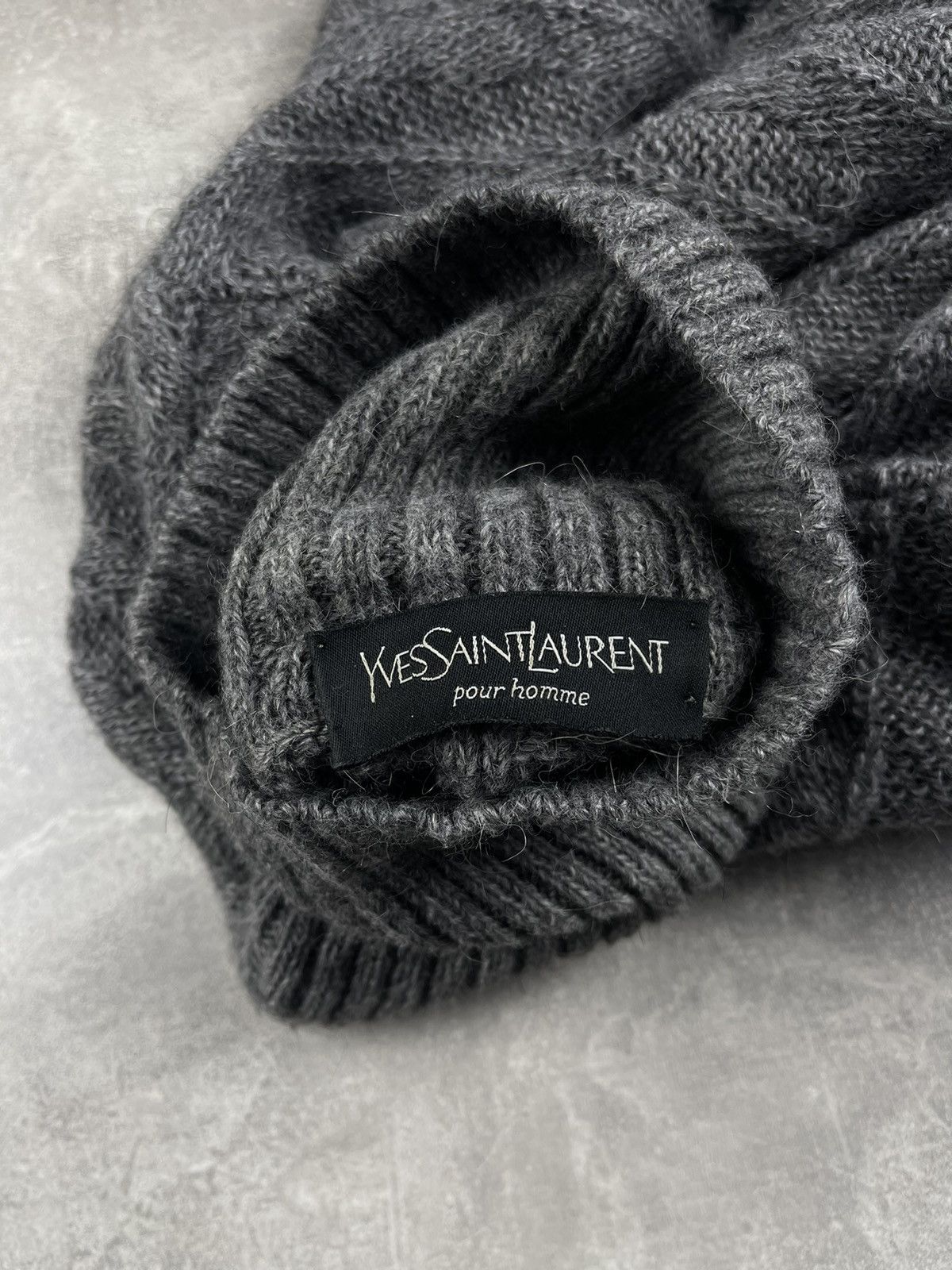 Yves Saint Laurent Yves Saint Laurent Pour Homme Cable Knit Turtleneck Sweater Size US M / EU 48-50 / 2 - 11 Thumbnail