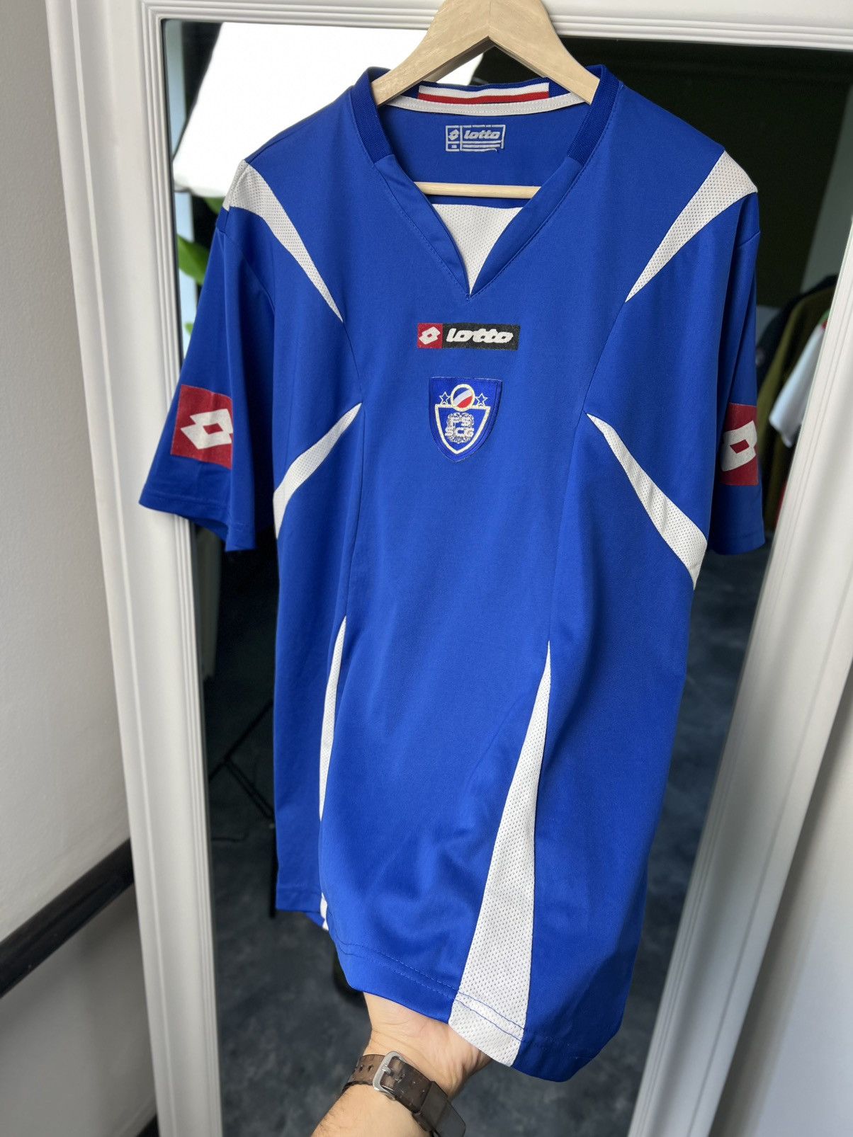 Lotto Sport Lotto Serbia Montenegro Home Jersey XL Blue 2000s Size US XL / EU 56 / 4 - 9 Thumbnail