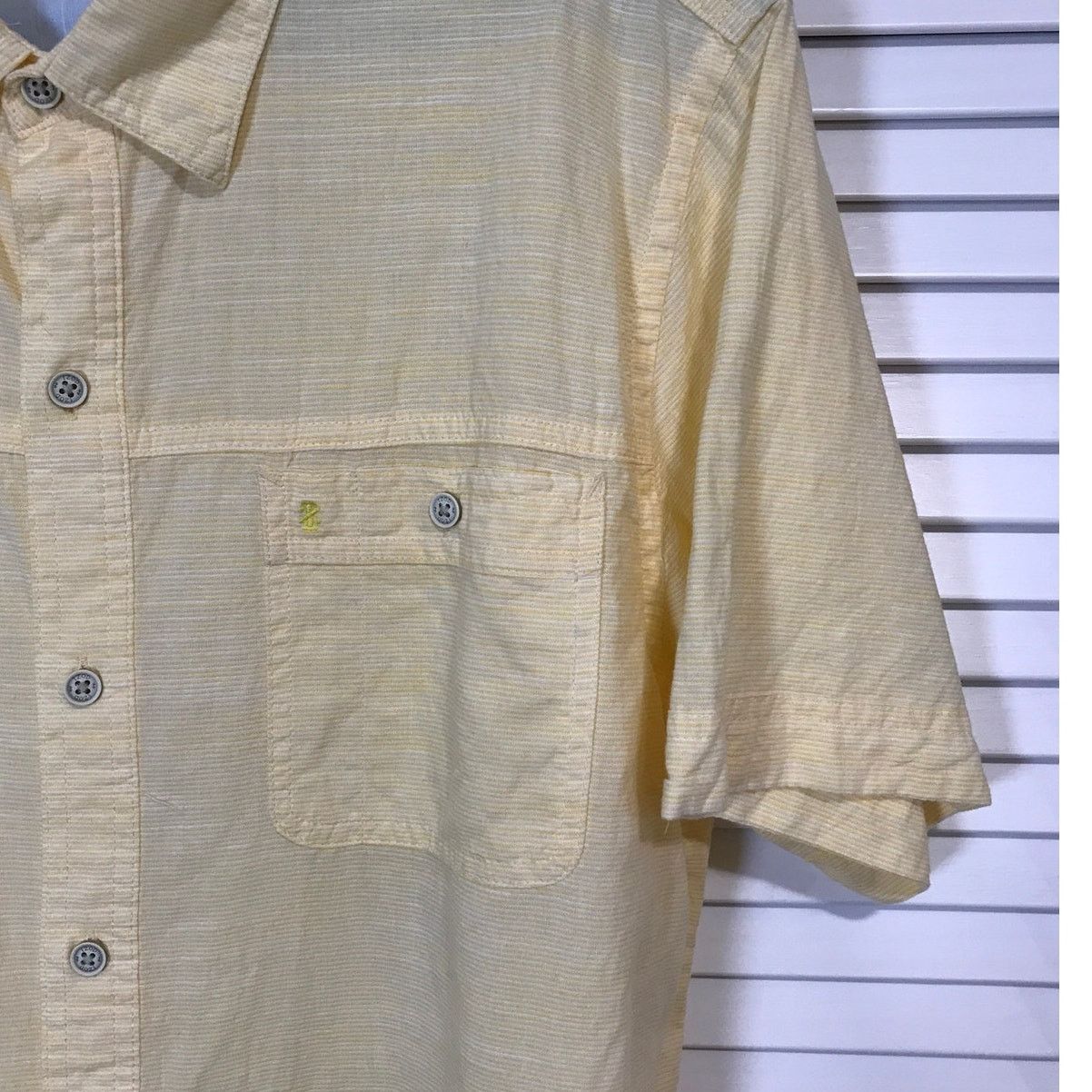 Izod IZOD Saltwater Yellow Cotton Relaxed Classic Shirt Men L Size US L / EU 52-54 / 3 - 3 Thumbnail