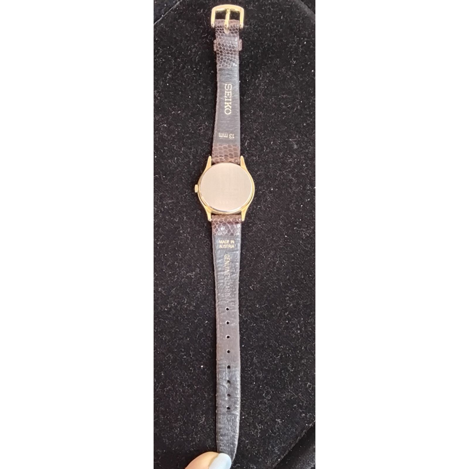 Seiko Seiko Quartz Moon Phases Wrist Watch Ladies Brown Lizard Size ONE SIZE - 6 Thumbnail
