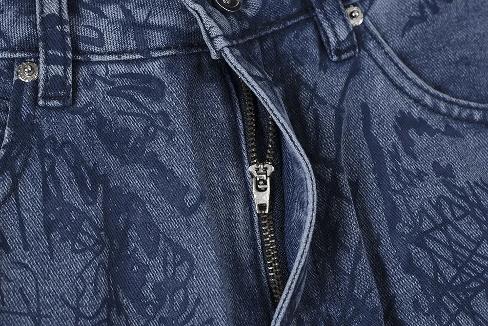 Japanese Brand × Vintage Buggy jeans for men and women with graffiti print y2k Size US 30 / EU 46 - 7 Thumbnail