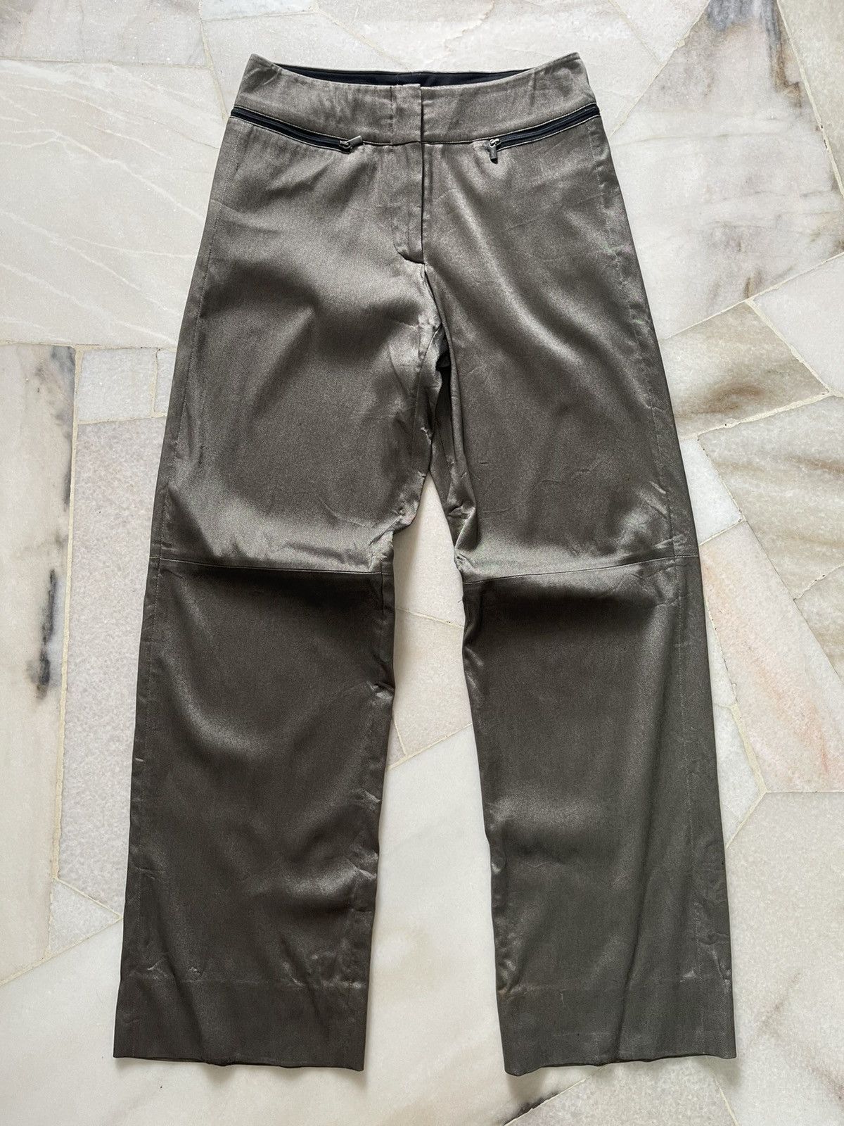 Emporio Armani 2002 Emporio Armani Waist Pocket Metalic Pants Size US 27 - 2 Thumbnail