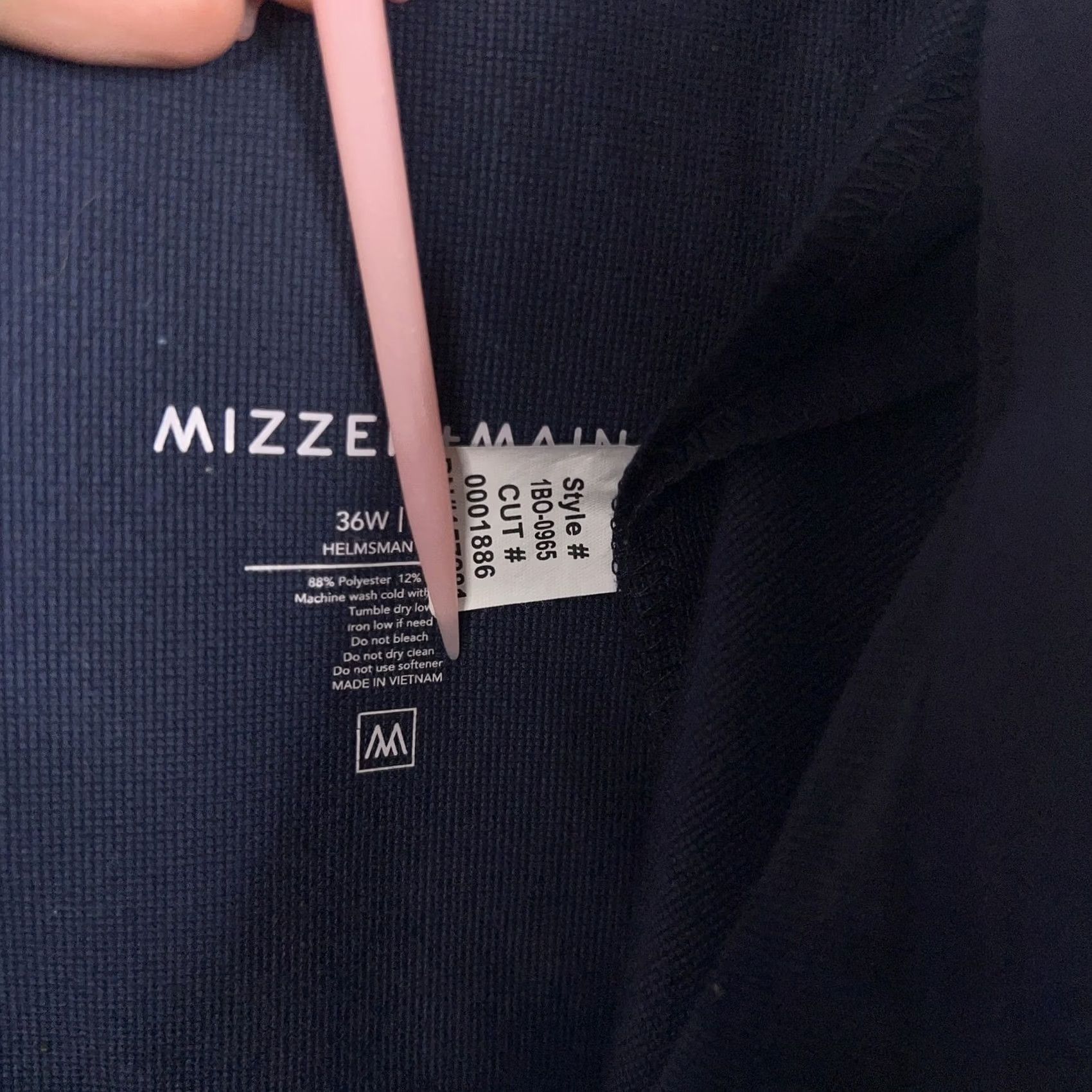 Mizzen+Main Mizzen Main Pants Mens 36x30 Navy Blue Helmsman Slim Performance Stretch Golf Size US 36 / EU 52 - 6 Thumbnail