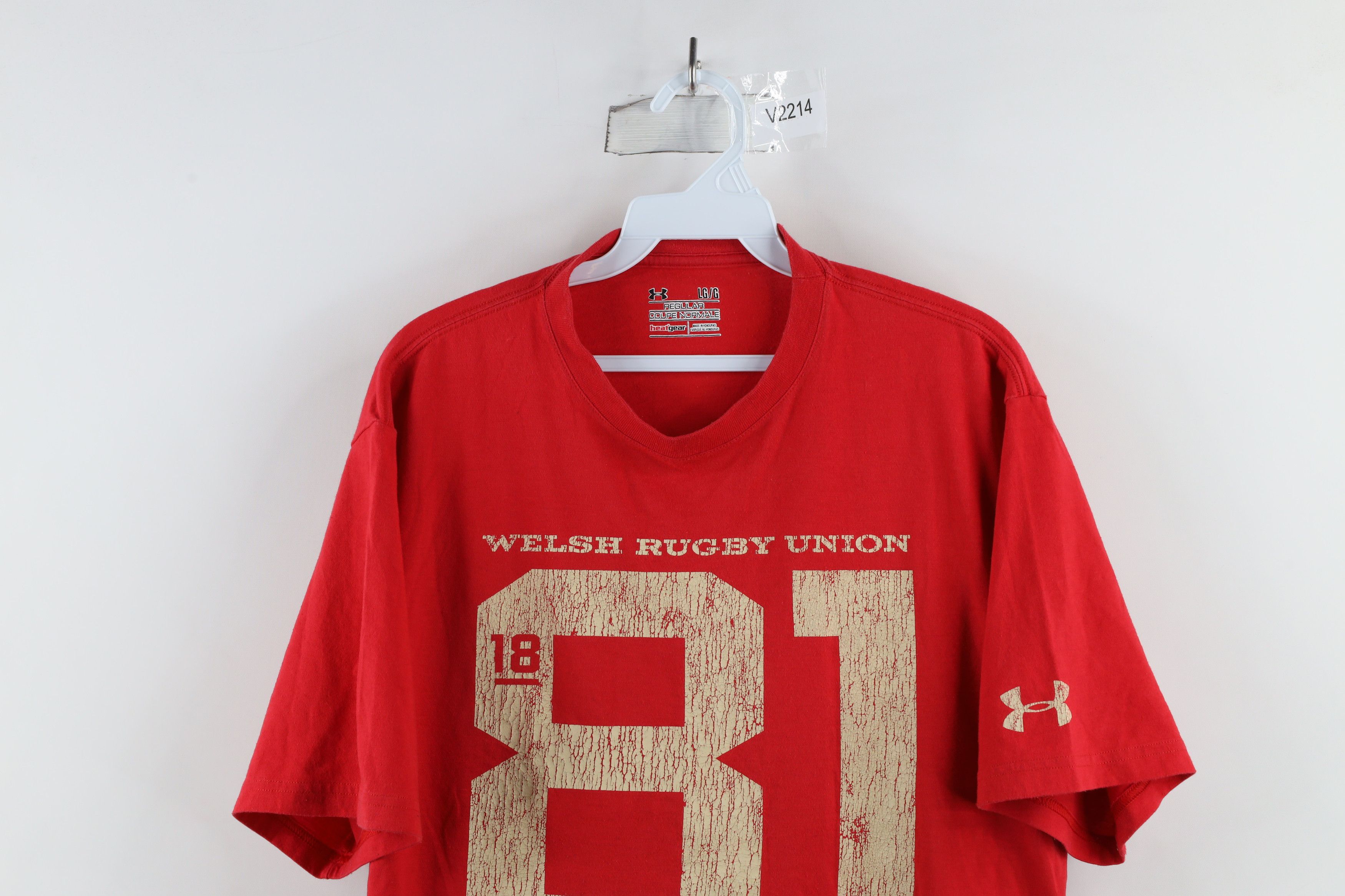 Under Armour × Vintage Under Armour Spell Out Welsh Rugby Union T-Shirt Red Size US L / EU 52-54 / 3 - 2 Thumbnail