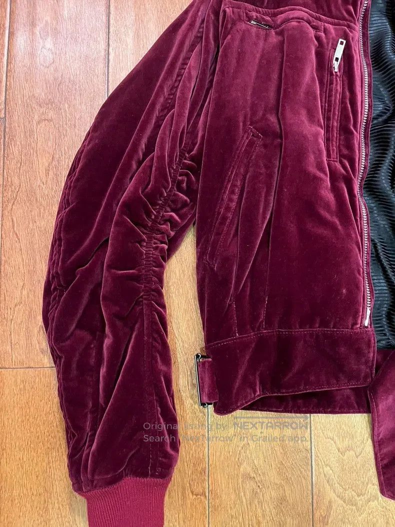 Haider Ackermann Haider Ackermann Red Velvet Bomber Jacket. Size US XL / EU 56 / 4 - 3 Thumbnail