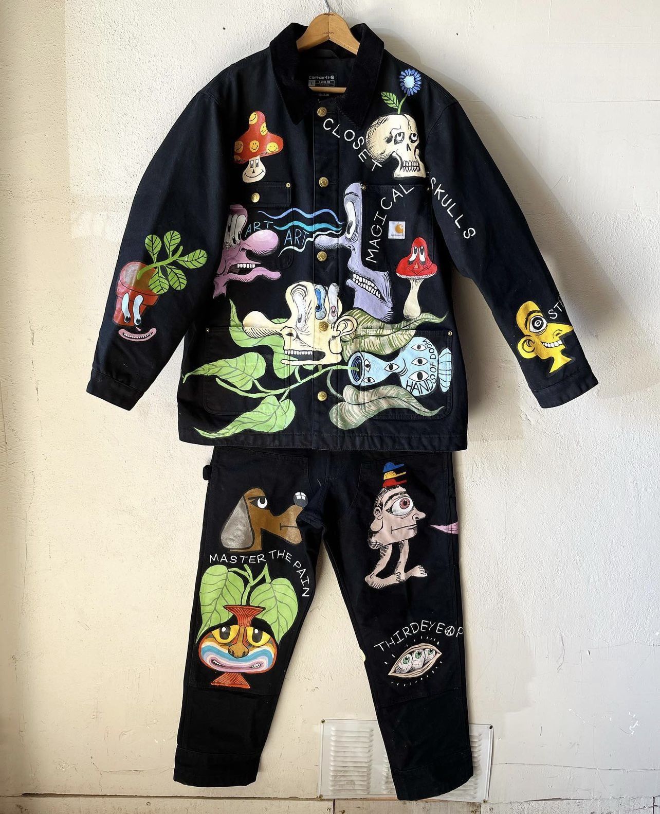 Hand Painted Custom Canvas Carhartt Overalls