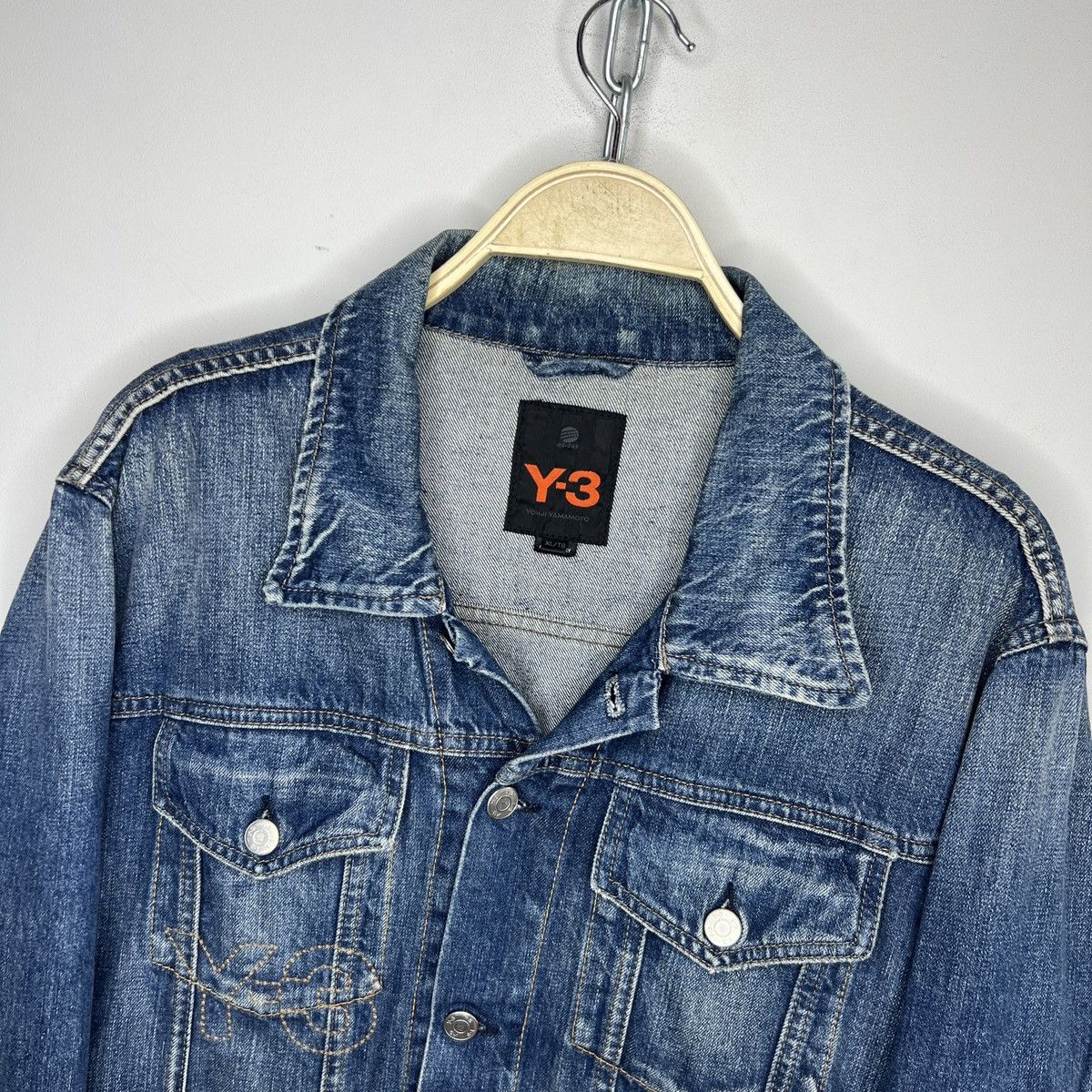 Adidas × Y-3 Y-3 by Yohji Yamamoto vintage 2006 Adidas Faded Denim Jacket Size US XL / EU 56 / 4 - 2 Thumbnail