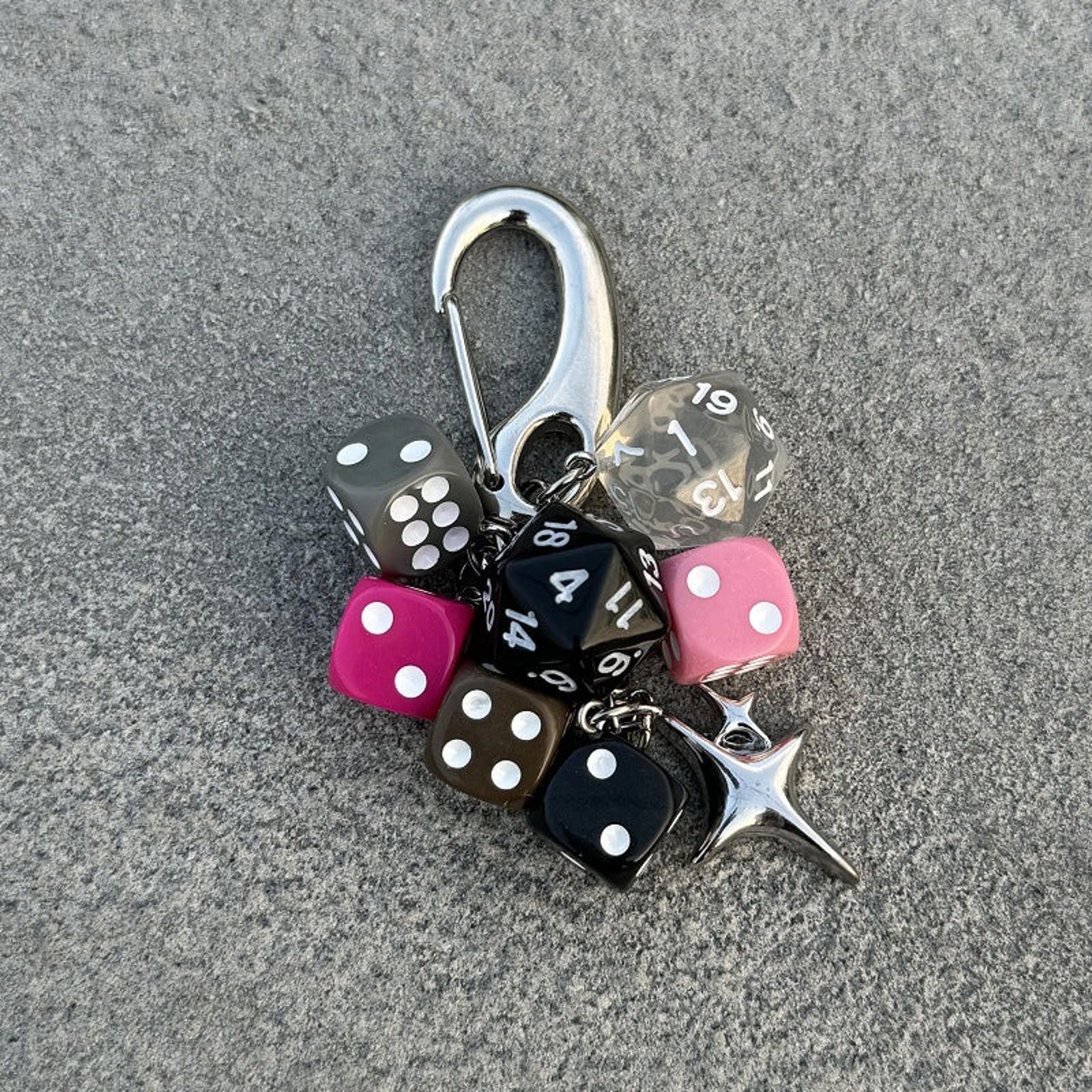 Jewelry Multicolor Polyhedral Dice Keychain Charms Size ONE SIZE - 5 Thumbnail