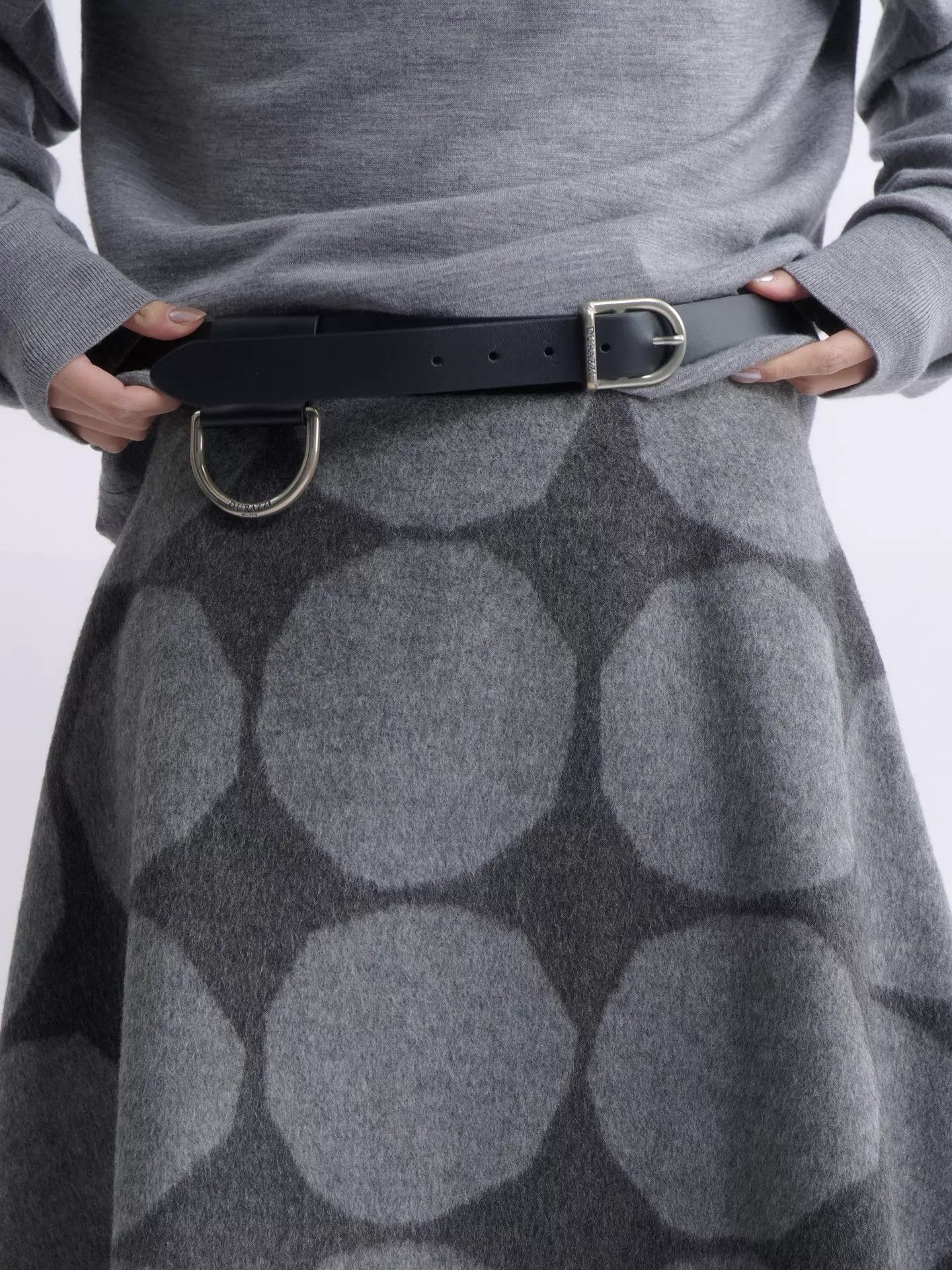 Marimekko Marimekko Gray Polka Dot Wool Blend Skirt Size 25" / US 0 / IT 36 - 7 Thumbnail