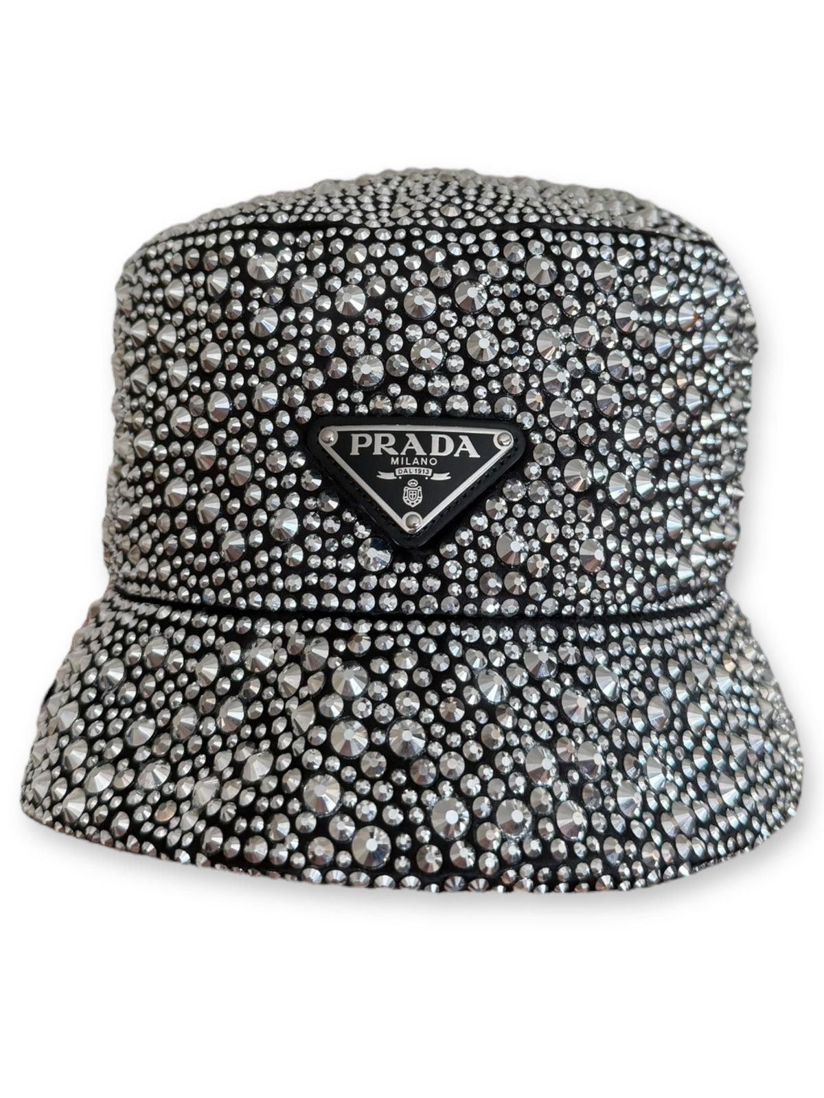 Prada $2,650 FIRE Crystal Stud Silk Bucket Hat Size ONE SIZE - 3 Thumbnail