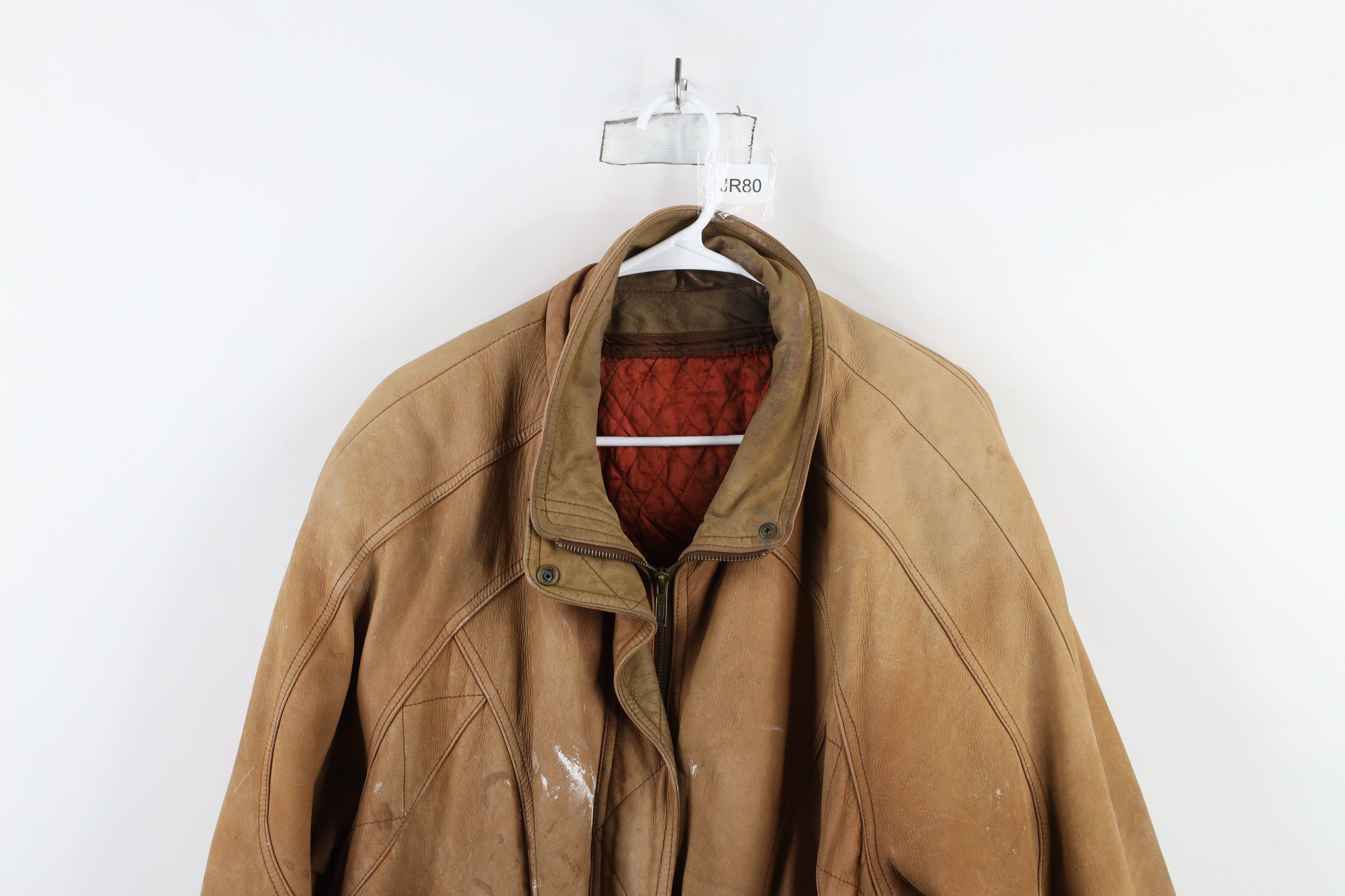 Vintage Vintage 90s Streetwear Suede Leather Flight Bomber Jacket Size US XL / EU 56 / 4 - 2 Thumbnail