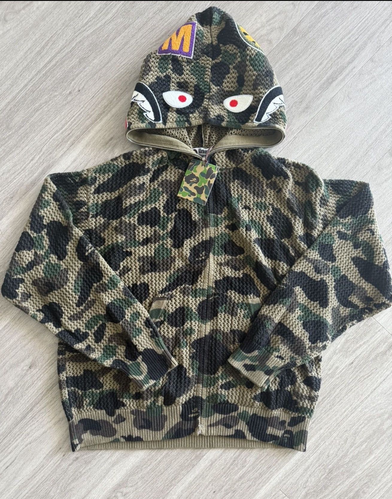 Bape Bape Knit first camo shark full zip Size US S / EU 44-46 / 1 - 1 Thumbnail