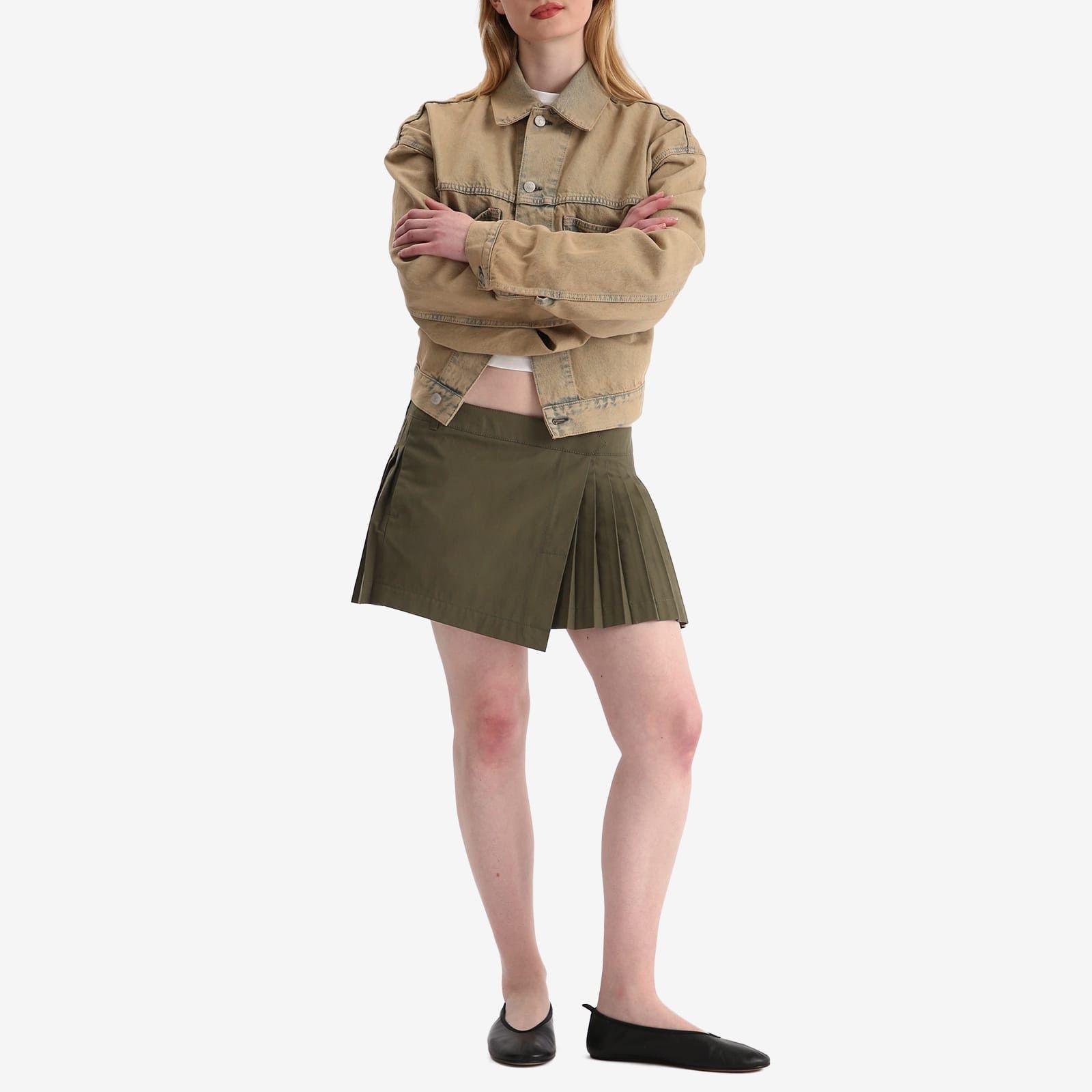 Off-White o1y1225 Mini Skirt in Military Green Size 26" / US 2 / IT 38 - 5 Thumbnail