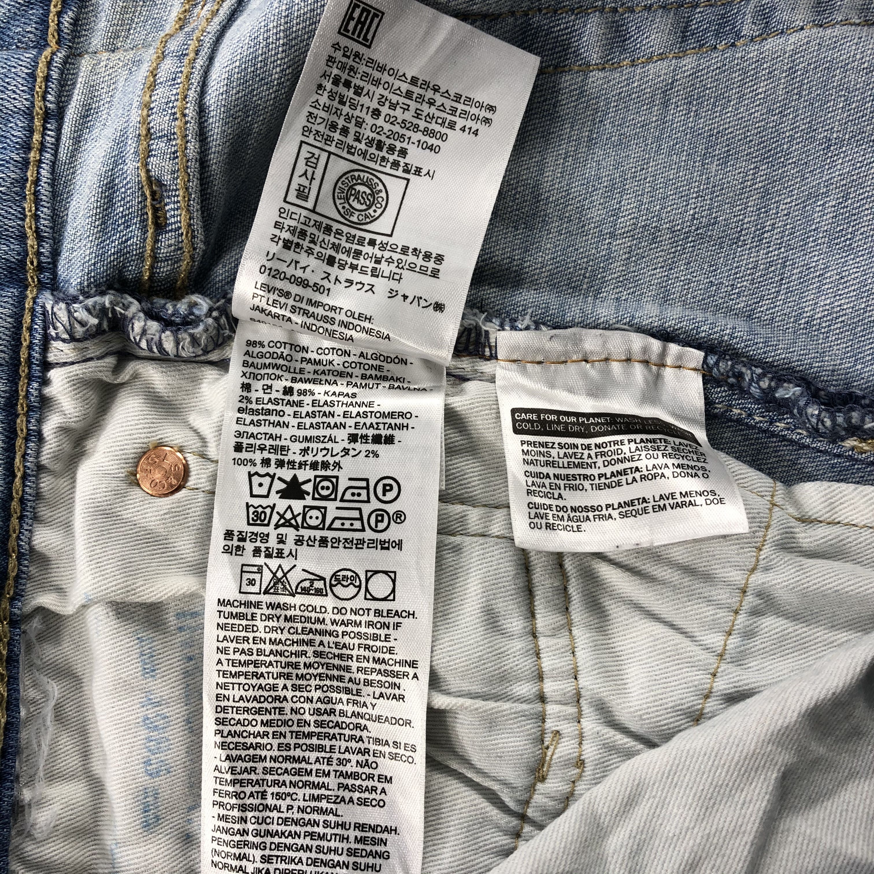 Levi's Vintage Levis 514 Jeans Dirty Faded Blue Wash kj664 Size US 37 - 11 Thumbnail