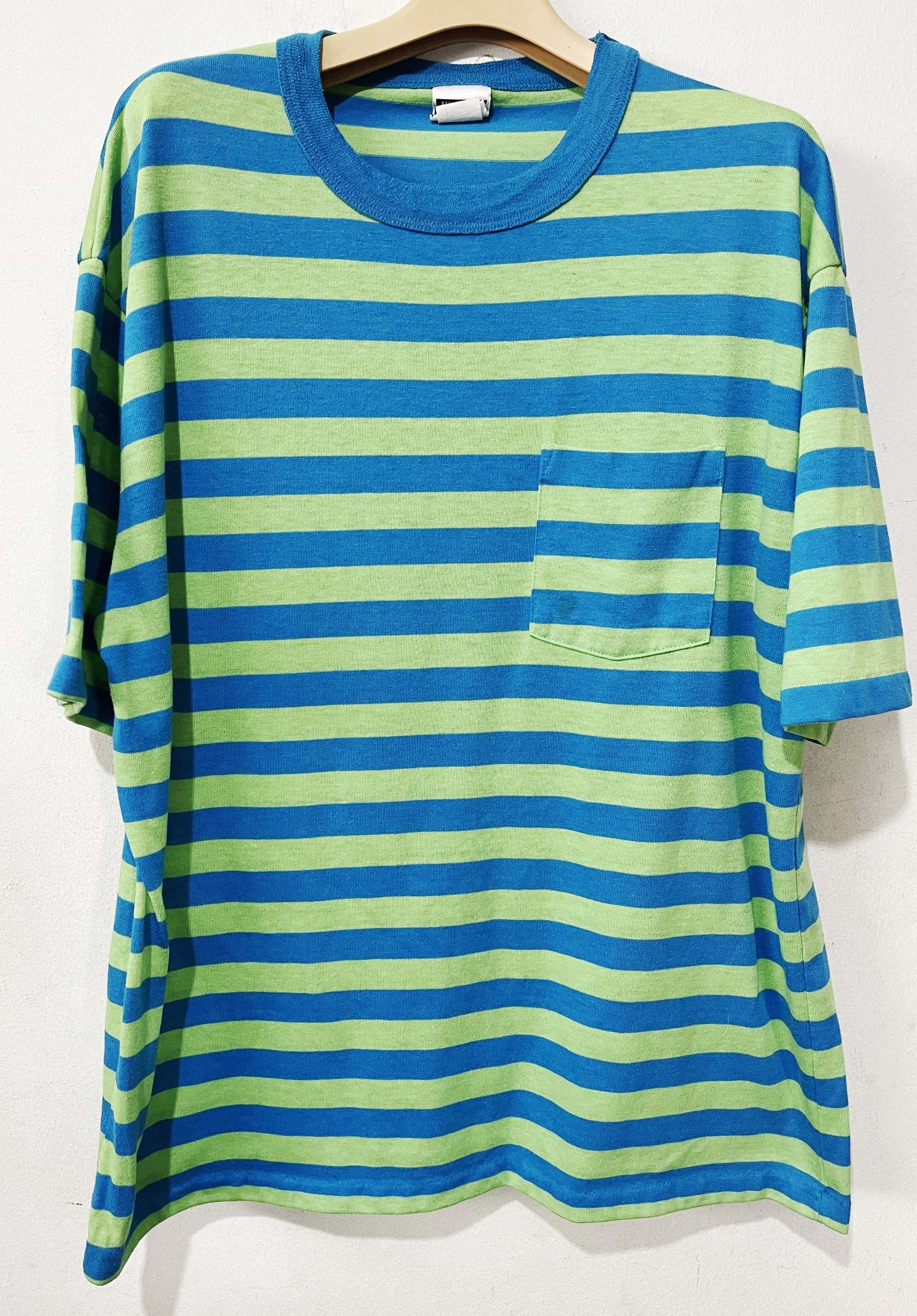 Vintage Vintage 90s Striped Pocket Tee Size US XL / EU 56 / 4 - 1 Thumbnail
