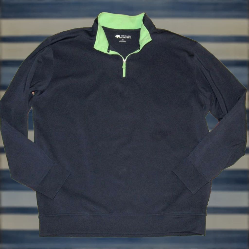 Vintage ONWARD RESERVE Navy Blue Performance Quarter Zip Sweater XXL Men Regular Size Blue Size US XXL / EU 58 / 5 - 1 Thumbnail