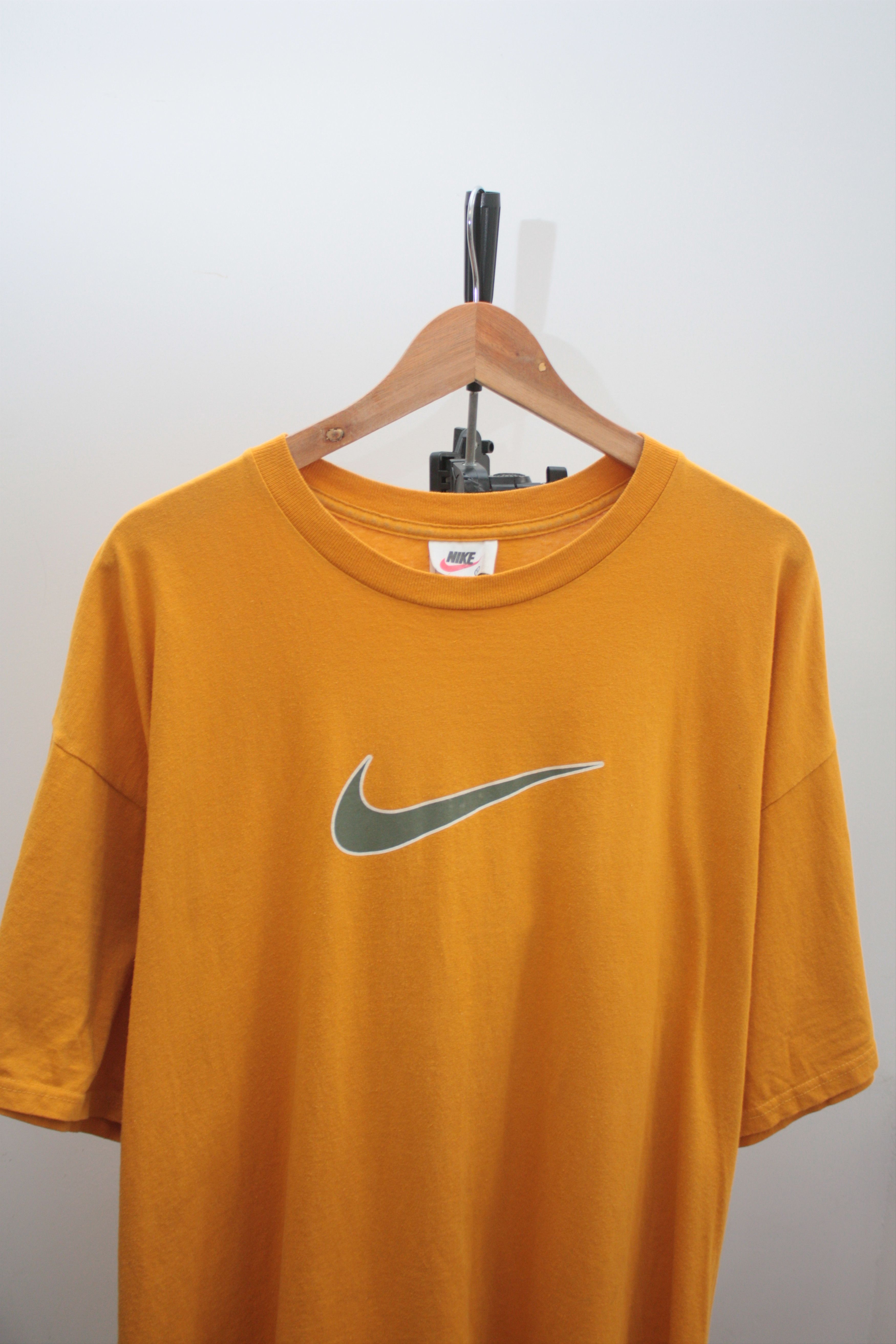 Nike Nike Vintage Yellow Swoosh Tee XL 90s Size US XL / EU 56 / 4 - 3 Thumbnail