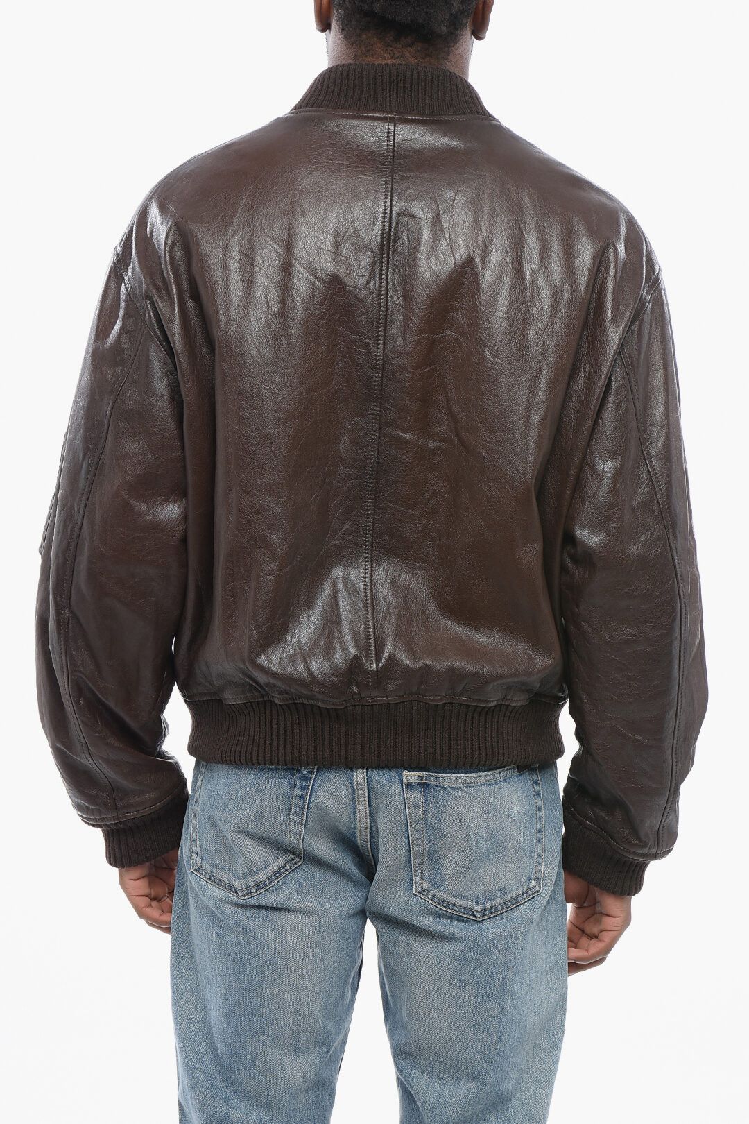Dolce & Gabbana og1mm0825 Lambskin Zip-up Bomber Jacket in Brown Size US L / EU 52-54 / 3 - 2 Thumbnail