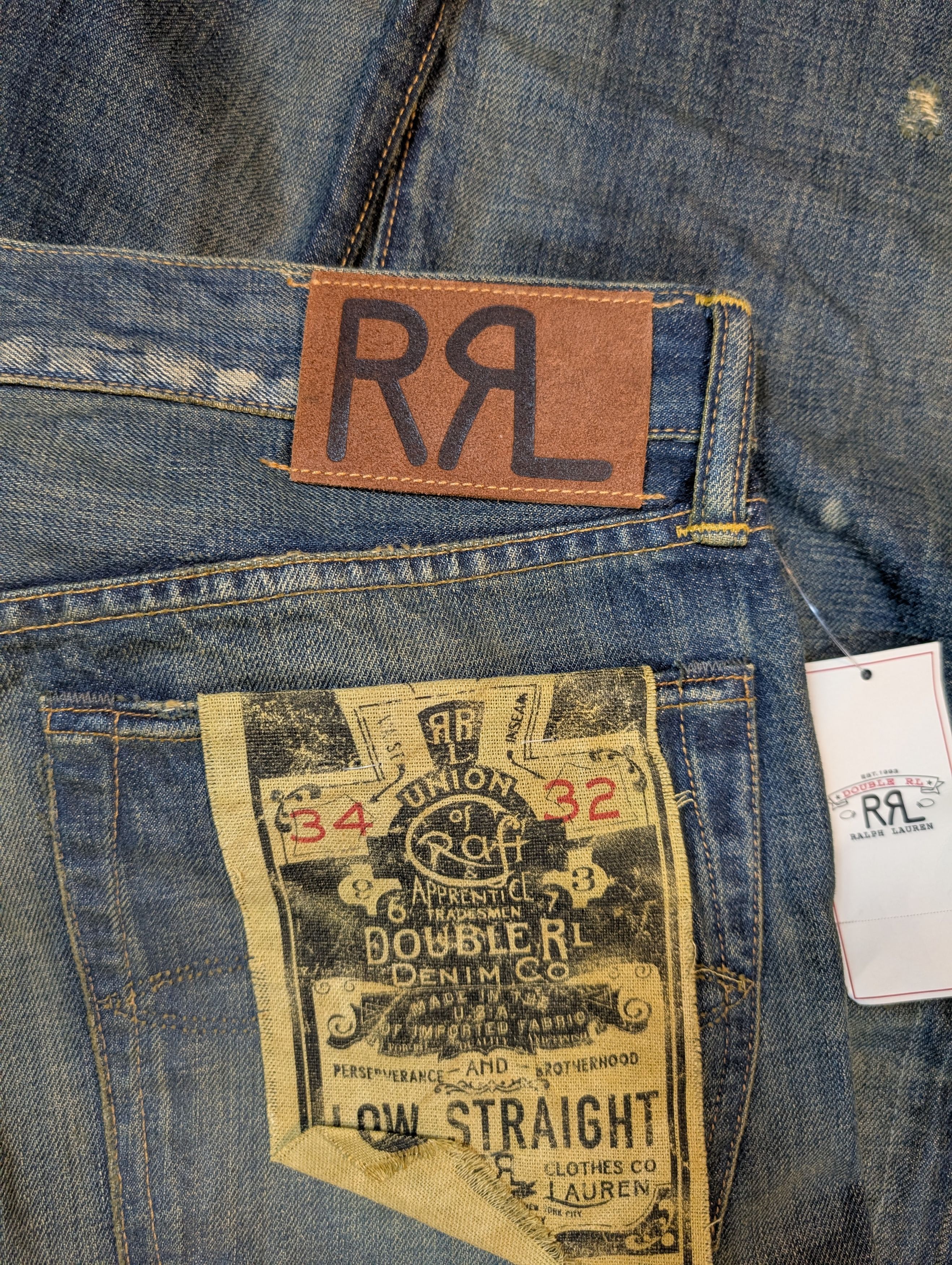 RRL Ralph Lauren NWT RRL Ralph Lauren Distressed Rust Wax Jeans Dust Bowl Size US 34 / EU 50 - 4 Thumbnail