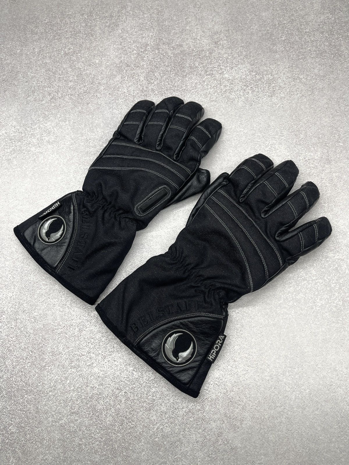 Vintage Belstaff Motorcycle Leather Gloves Black Racing