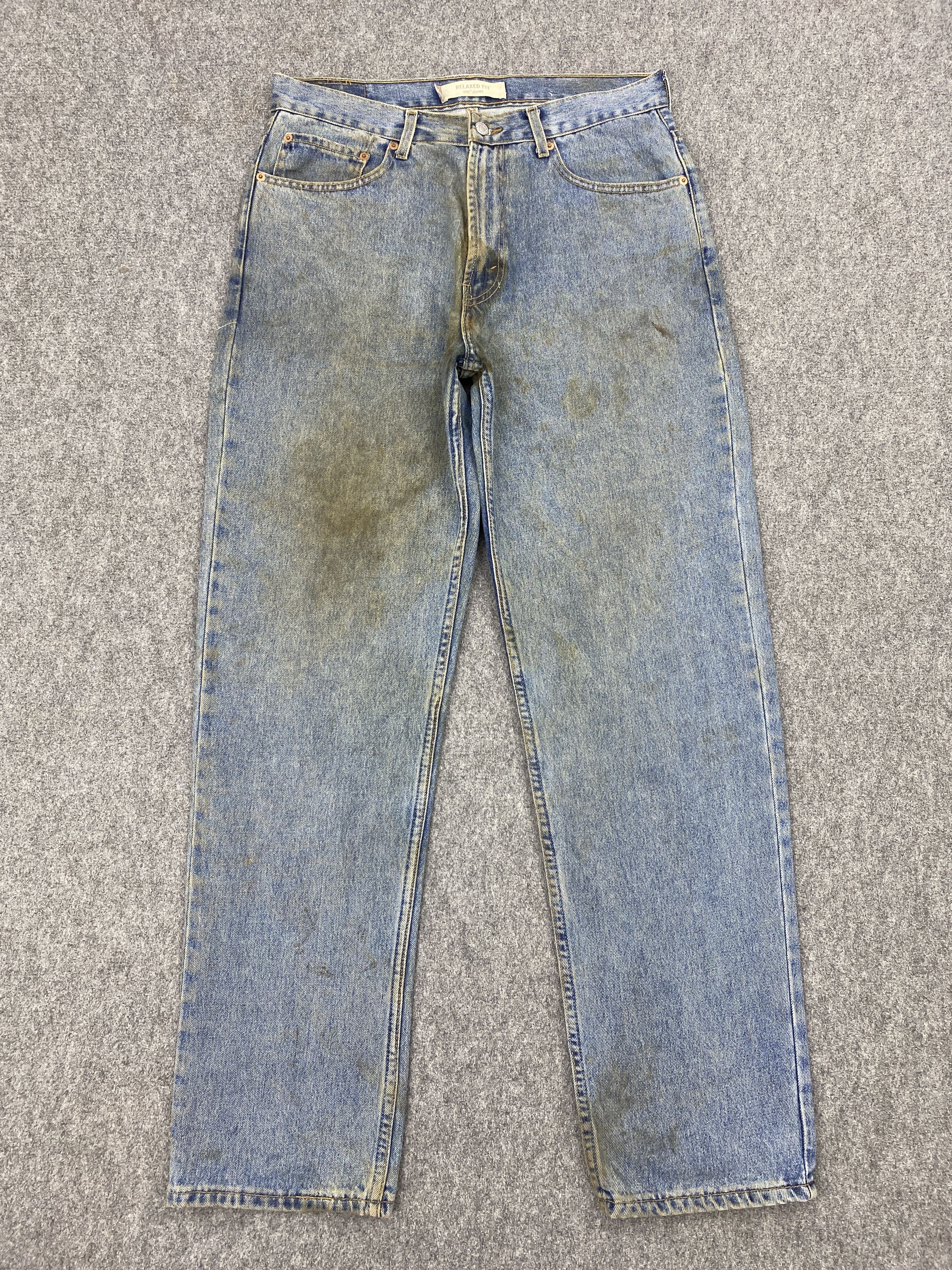 image of Levis 550 Faded Blue Dirty Jeans in Blue Denim, Men's (Size 34)