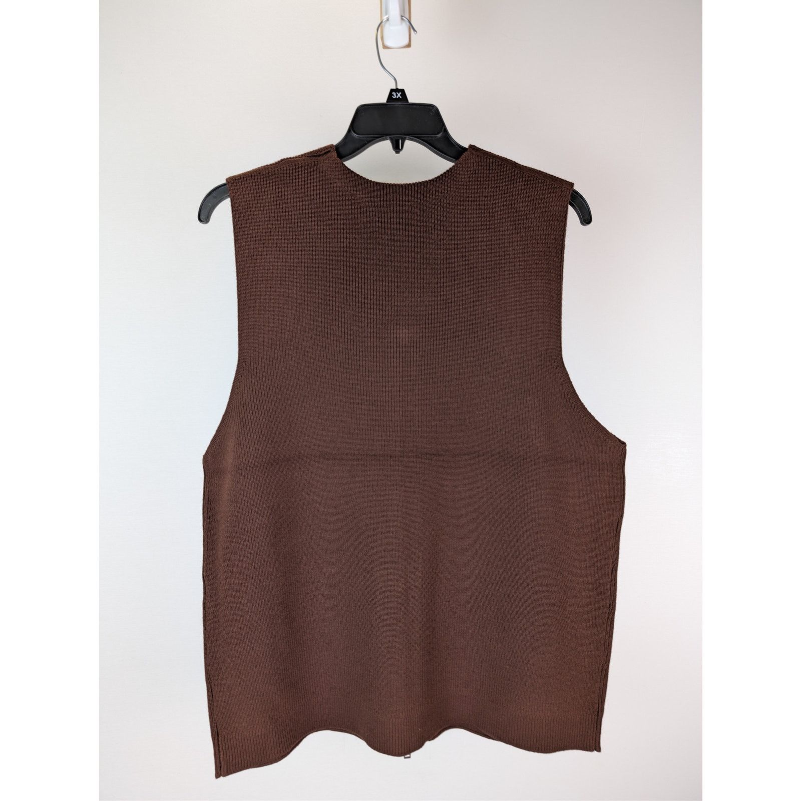 Studio Nicholson o1rshd1 Chesnut Knitwear 12GG Rib Zipped Vest Gilet in Brown Size US M / EU 48-50 / 2 - 10 Thumbnail