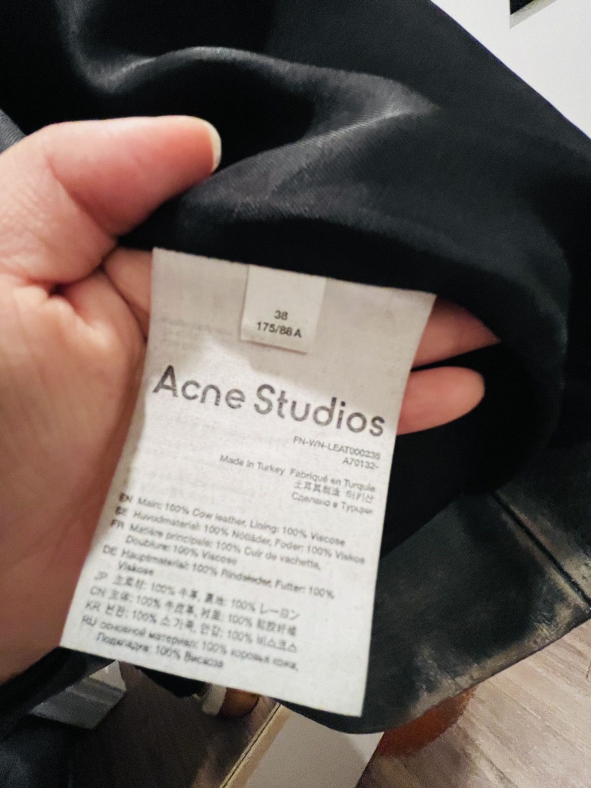 Acne Studios Acne Studios Faded-Effect leather jacket-black Size XS / US 0-2 / IT 36-38 - 4 Thumbnail