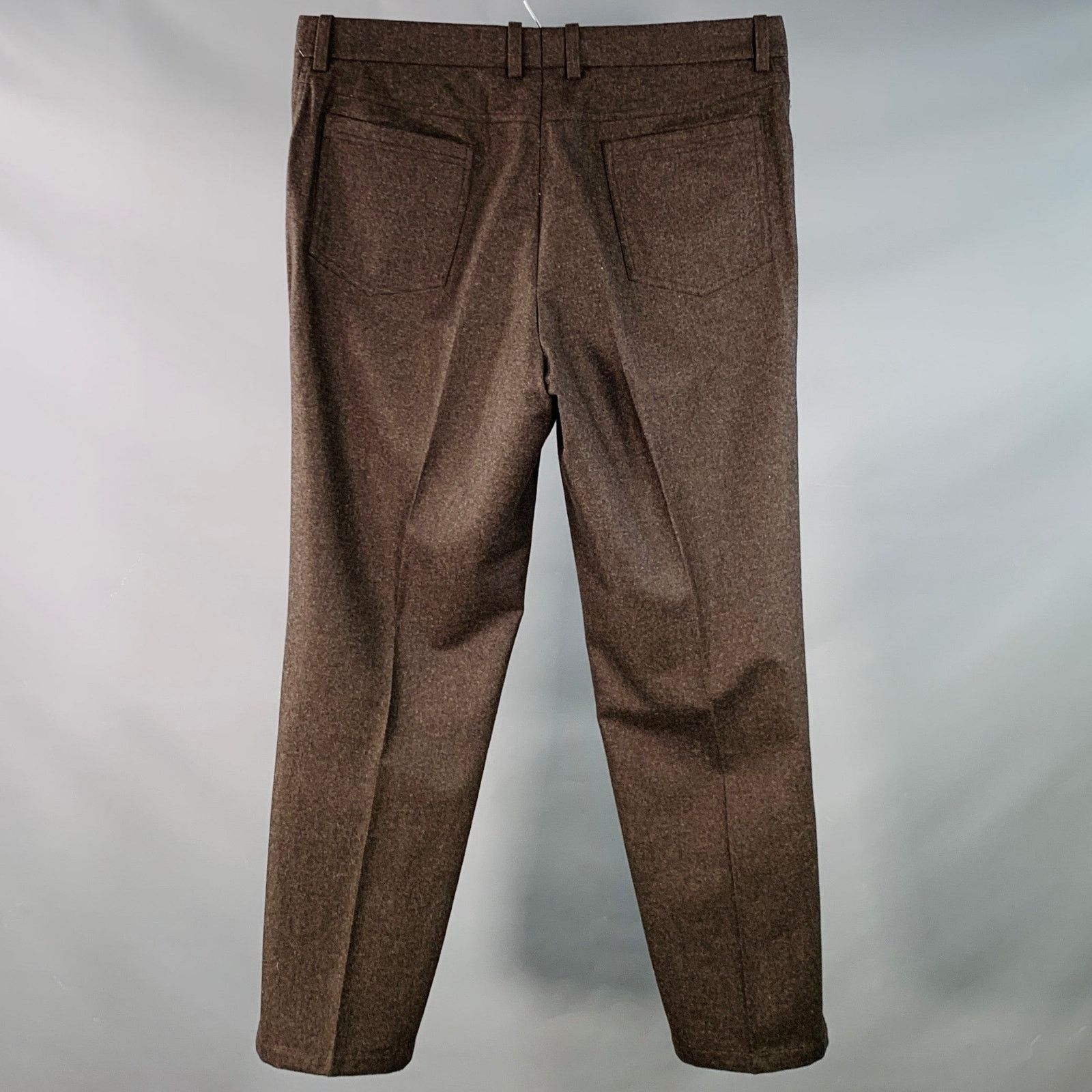 Saks Fifth Avenue SAKS FIFTH AVENUE Brown Heather Wool Jean Cut Casual Pants Size US 38 / EU 54 - 2 Thumbnail