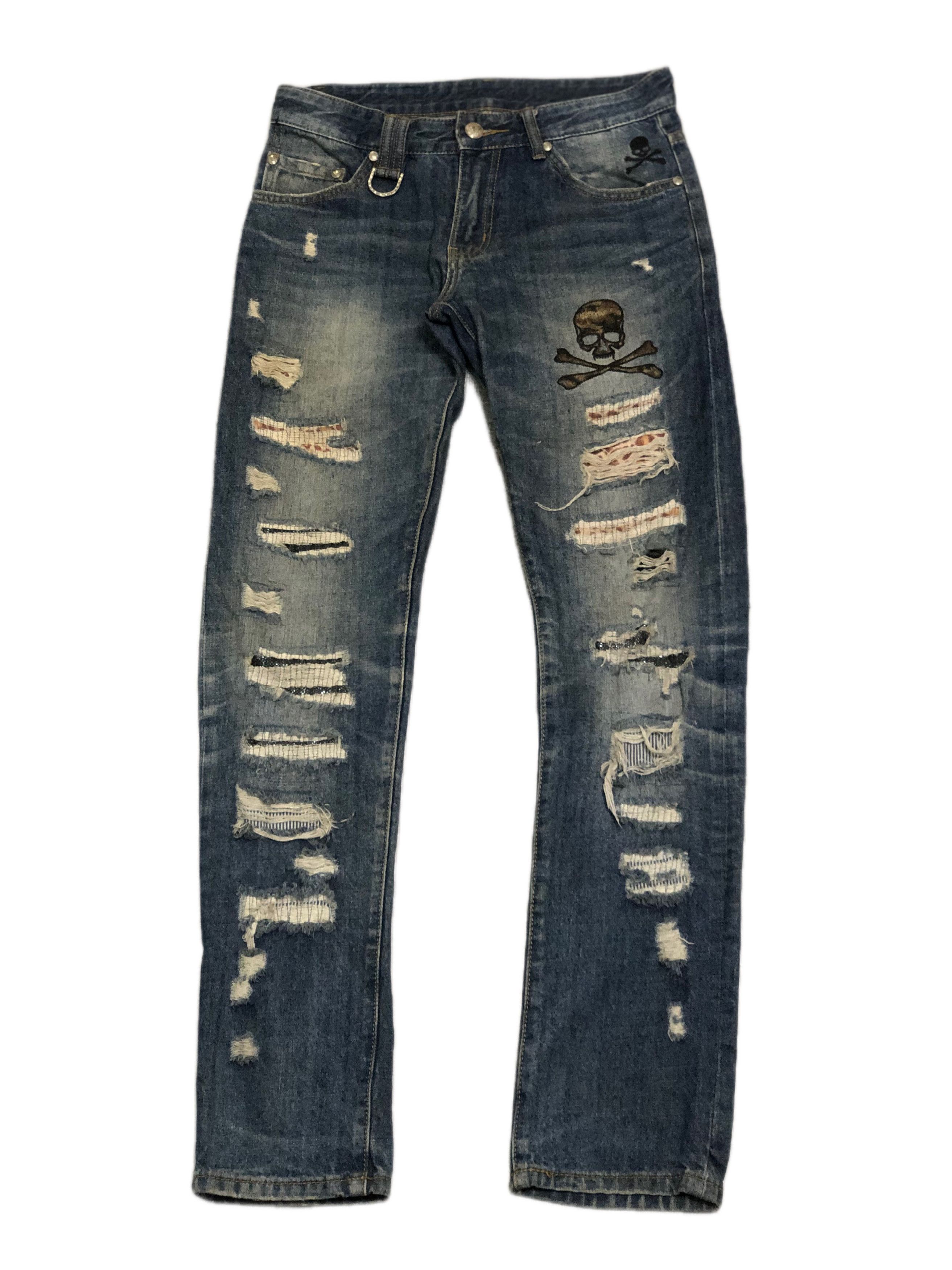 Japanese Brand Roen skull punk studed distresseed japanese brand jeans Size US 30 / EU 46 - 1 Thumbnail